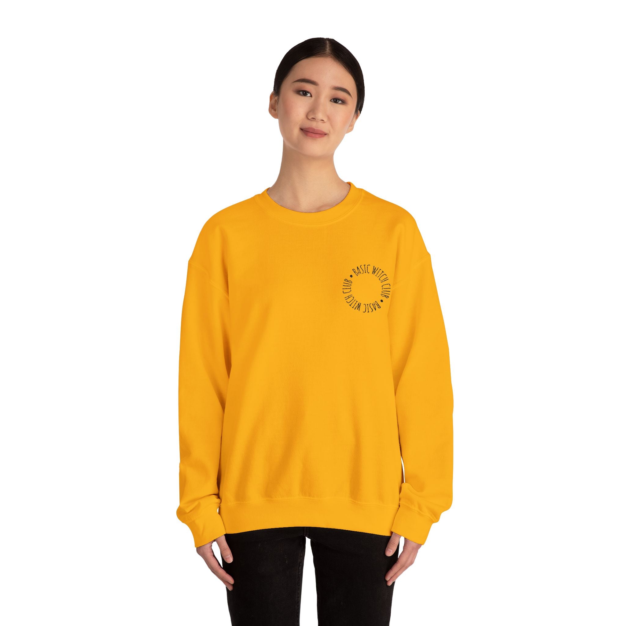 BASIC WITCH CLUB Embroidered Emblem — Crewneck Sweatshirt