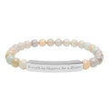 Everything Happens for a Reason —Engraved Natural Stone Stretch Bar Affirmation Bracelet