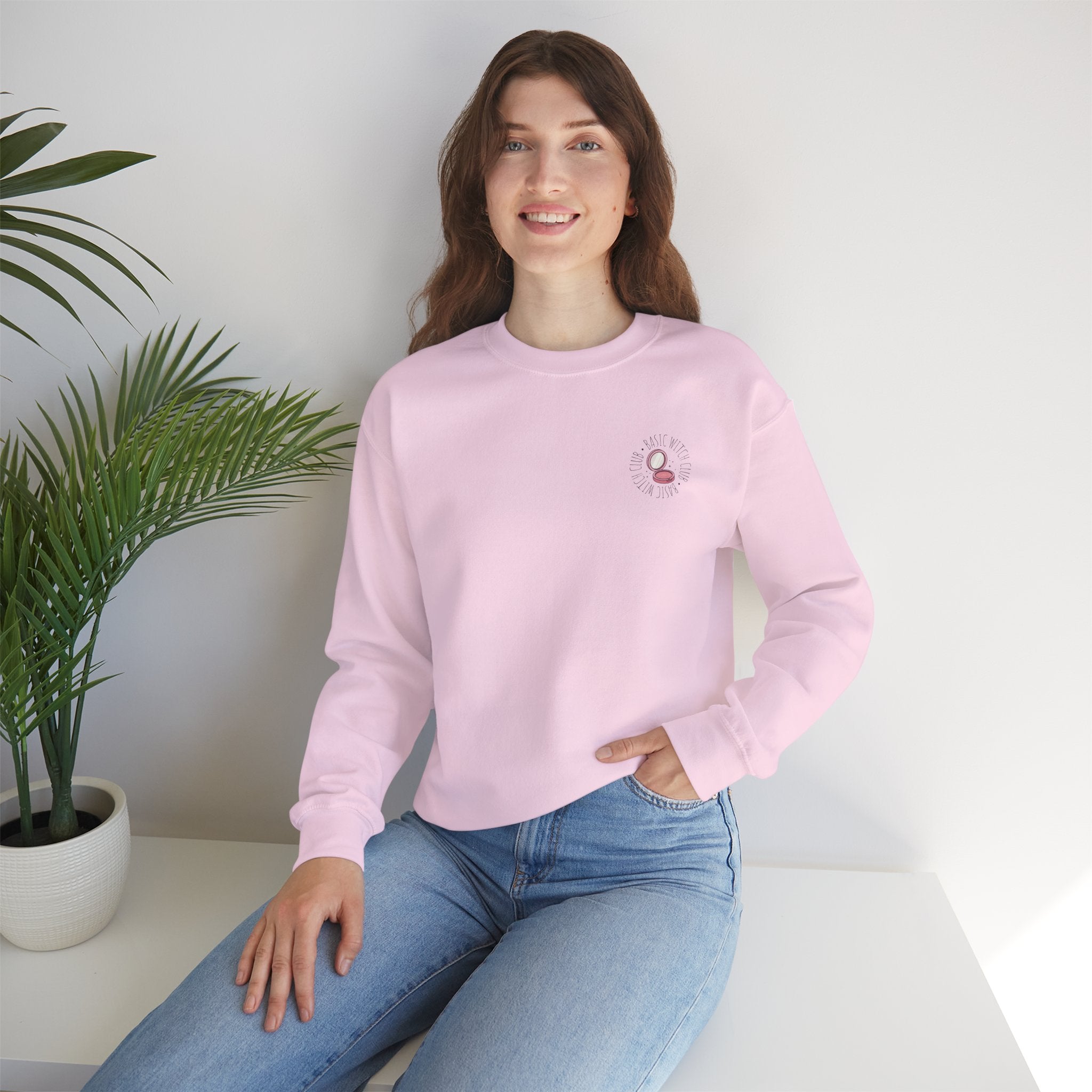 BASIC WITCH CLUB Compact Makeup Emblem — Crewneck Sweatshirt