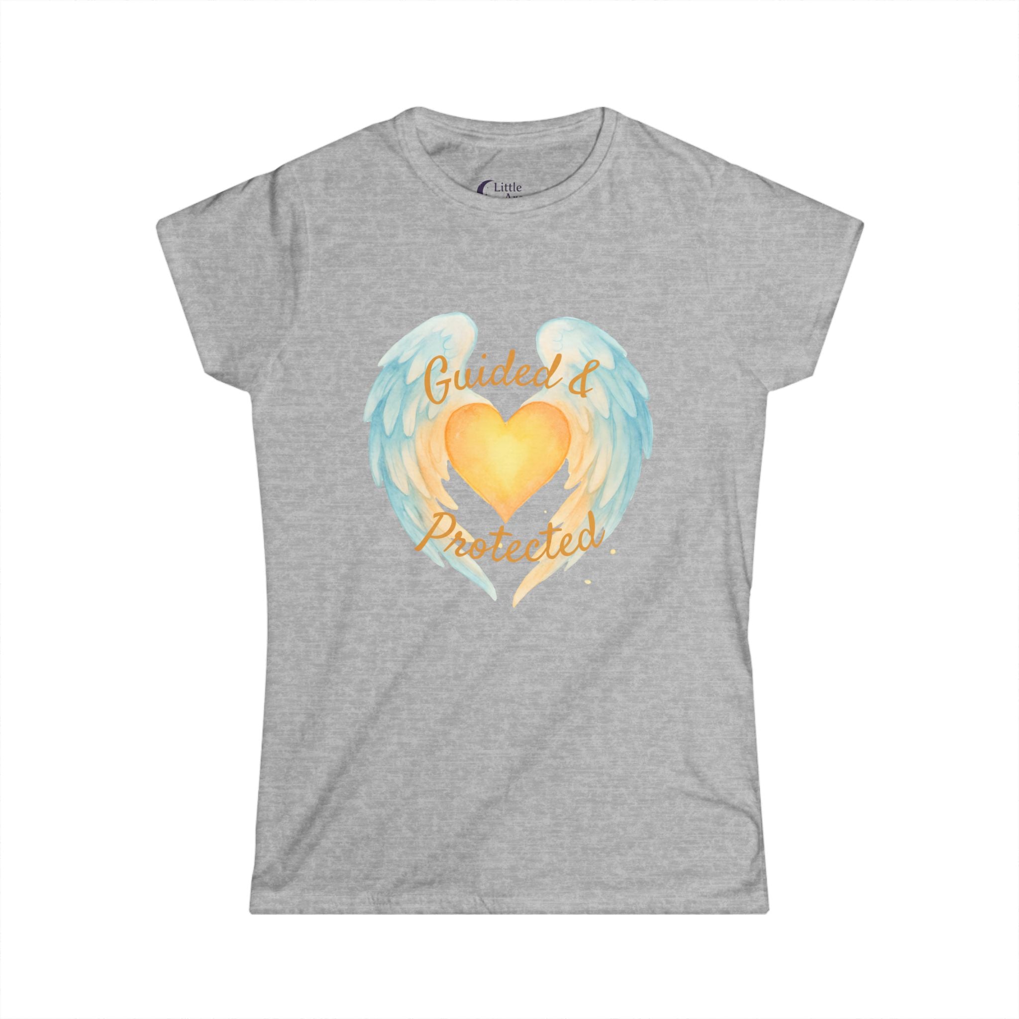 Guided & Protected Angel Wings Graphic — Women's Soft Style T-Shirt