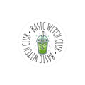 "BASIC WITCH CLUB" Kiss-Cut Vinyl Decal — Matcha Emblem