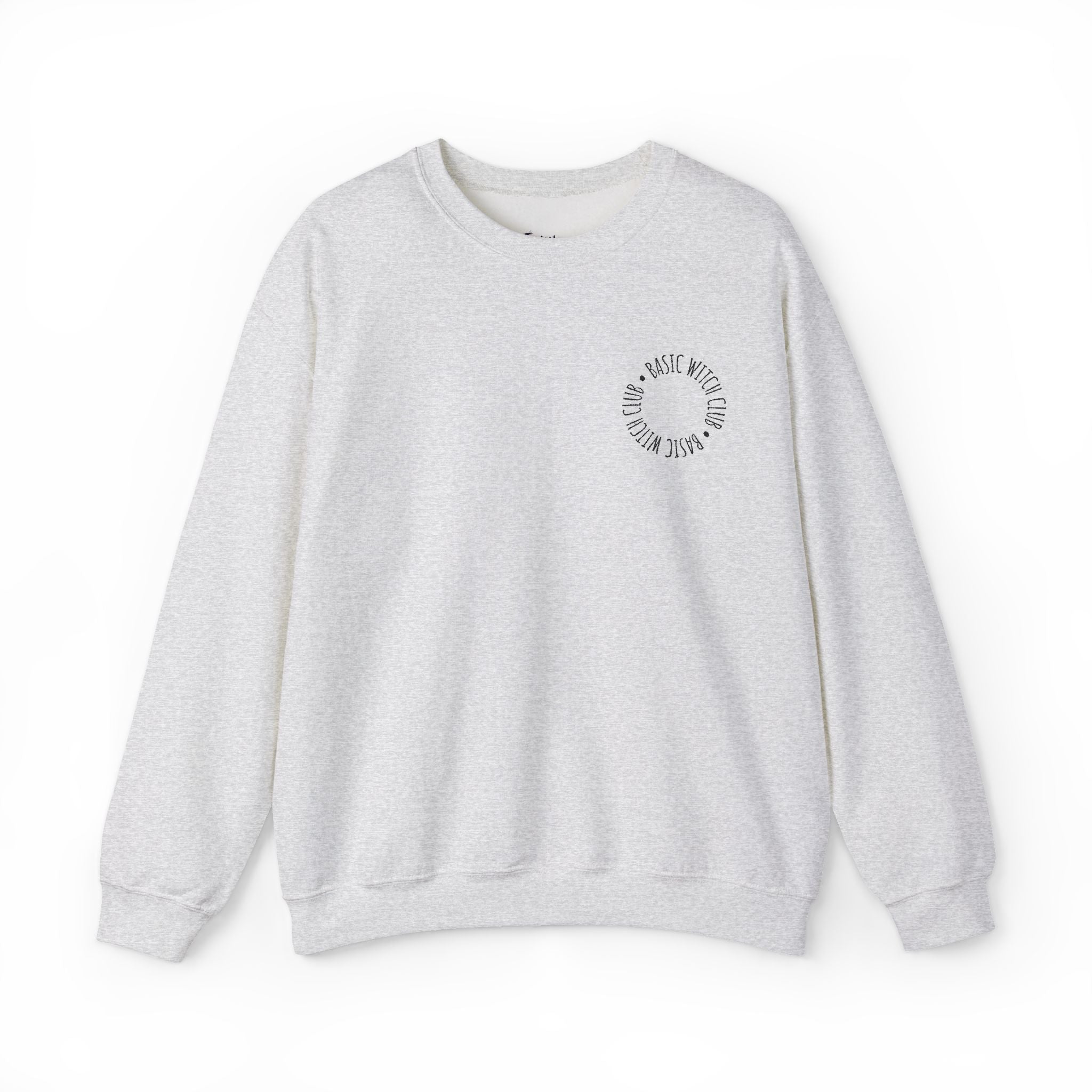 BASIC WITCH CLUB Embroidered Emblem — Crewneck Sweatshirt