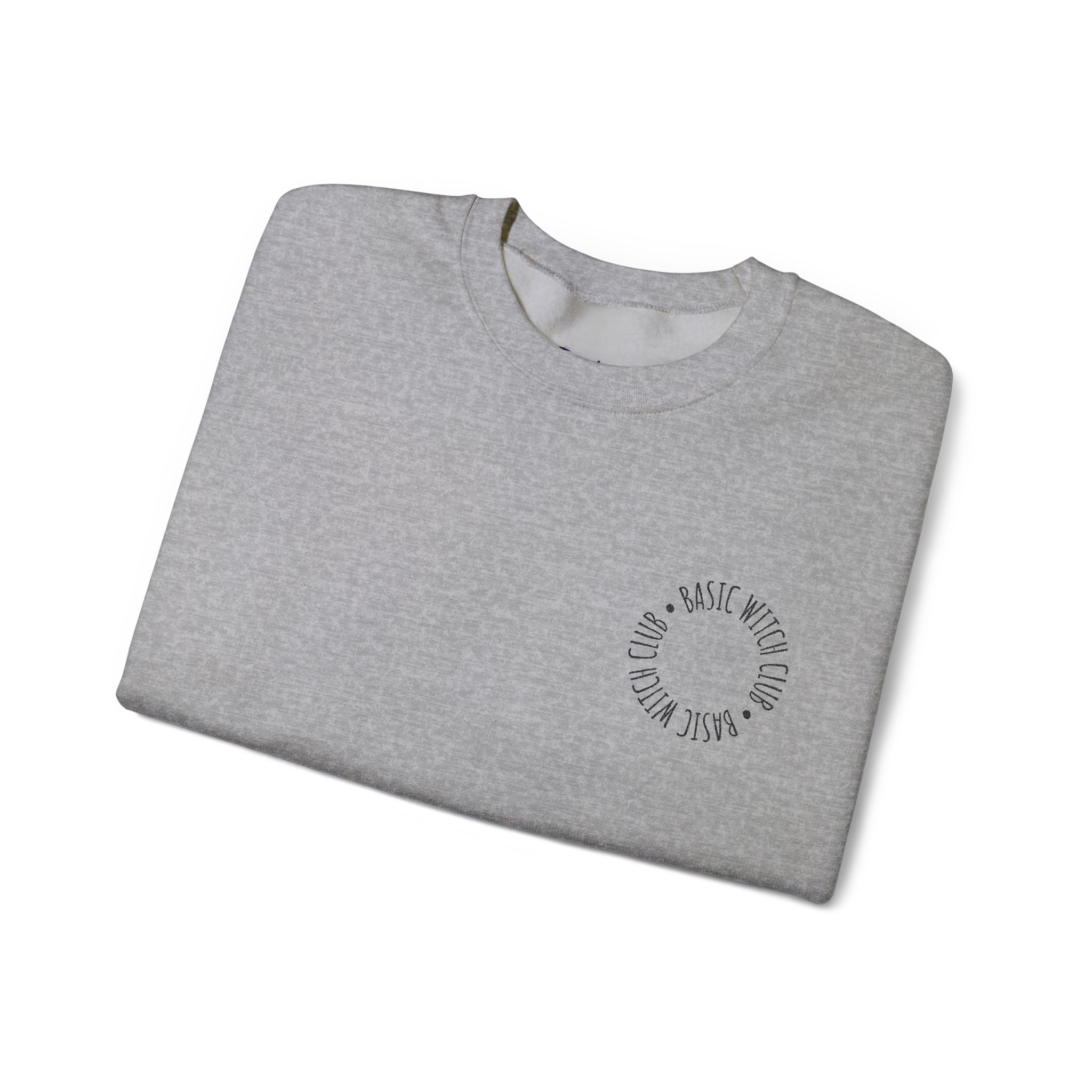 BASIC WITCH CLUB Embroidered Emblem — Crewneck Sweatshirt