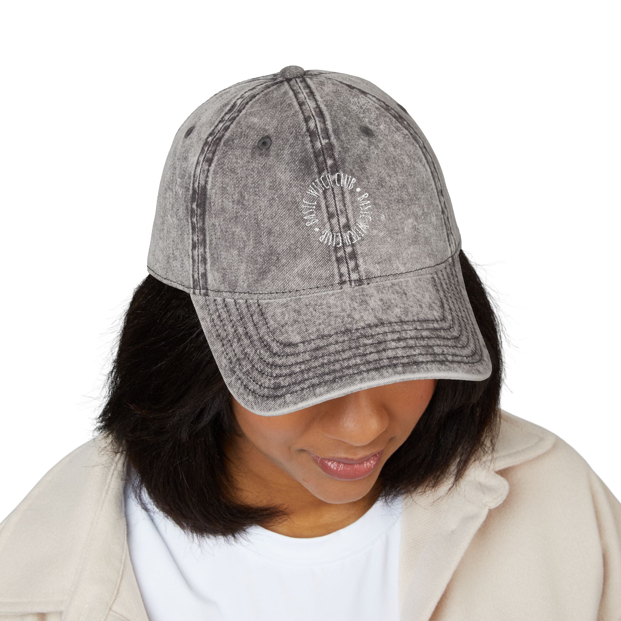 BASIC WITCH CLUB Emblem — Vintage Style Embroidered Baseball Cap