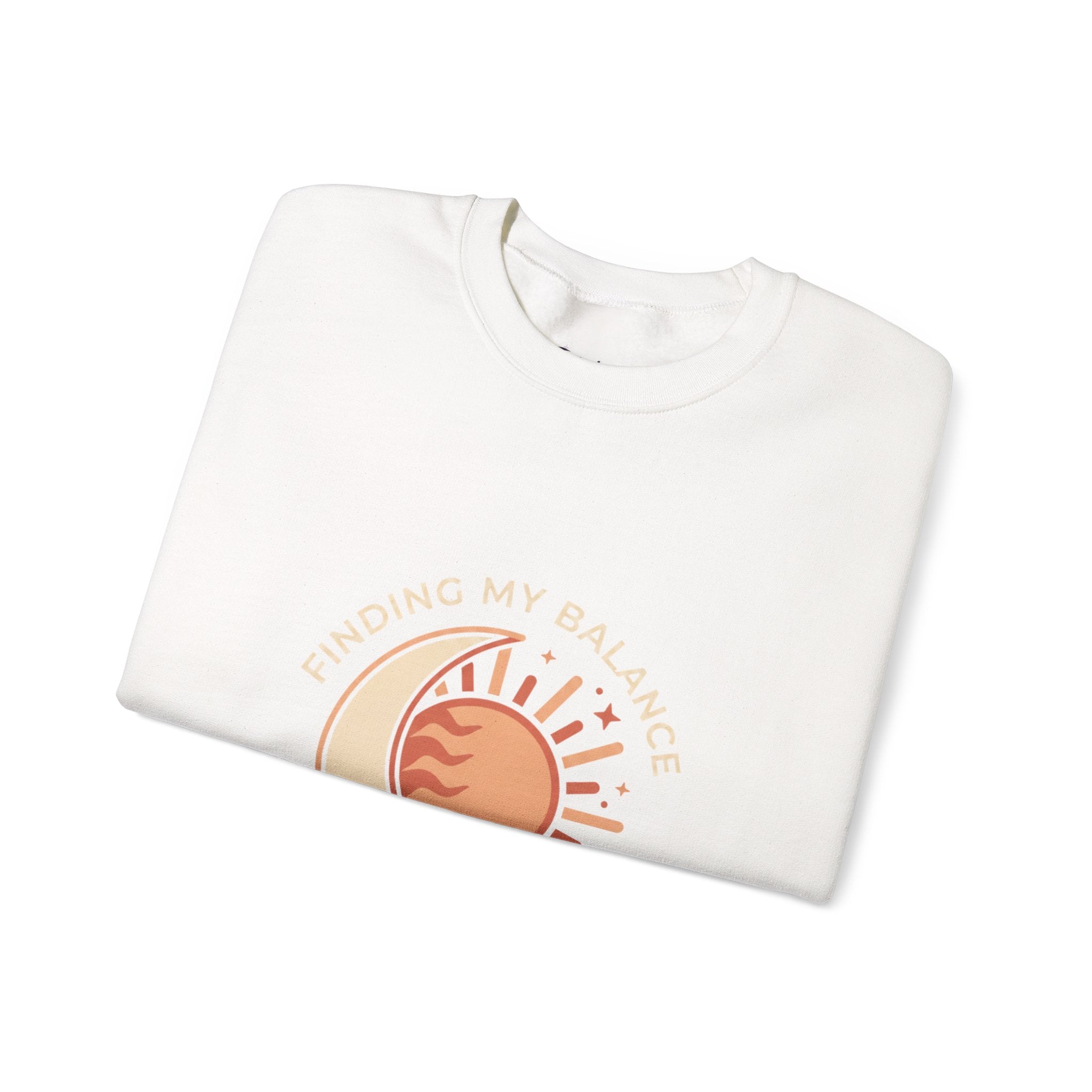 Sun & Moon Minimalist Crewneck Sweatshirt — "Finding my Balance"