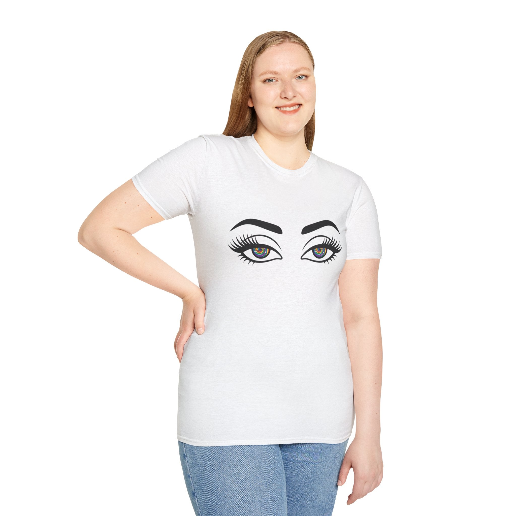 Hypnotic Eyes Graphic T-Shirt — Rainbow (Air)