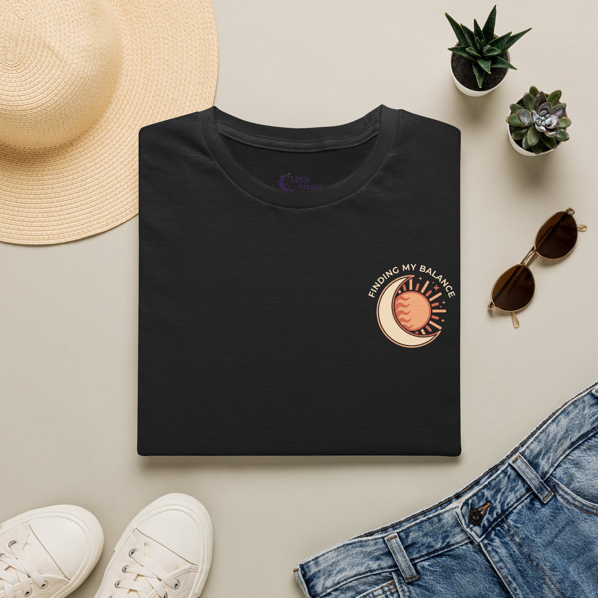 Sun & Moon Minimalist T-Shirt — "Finding my Balance"