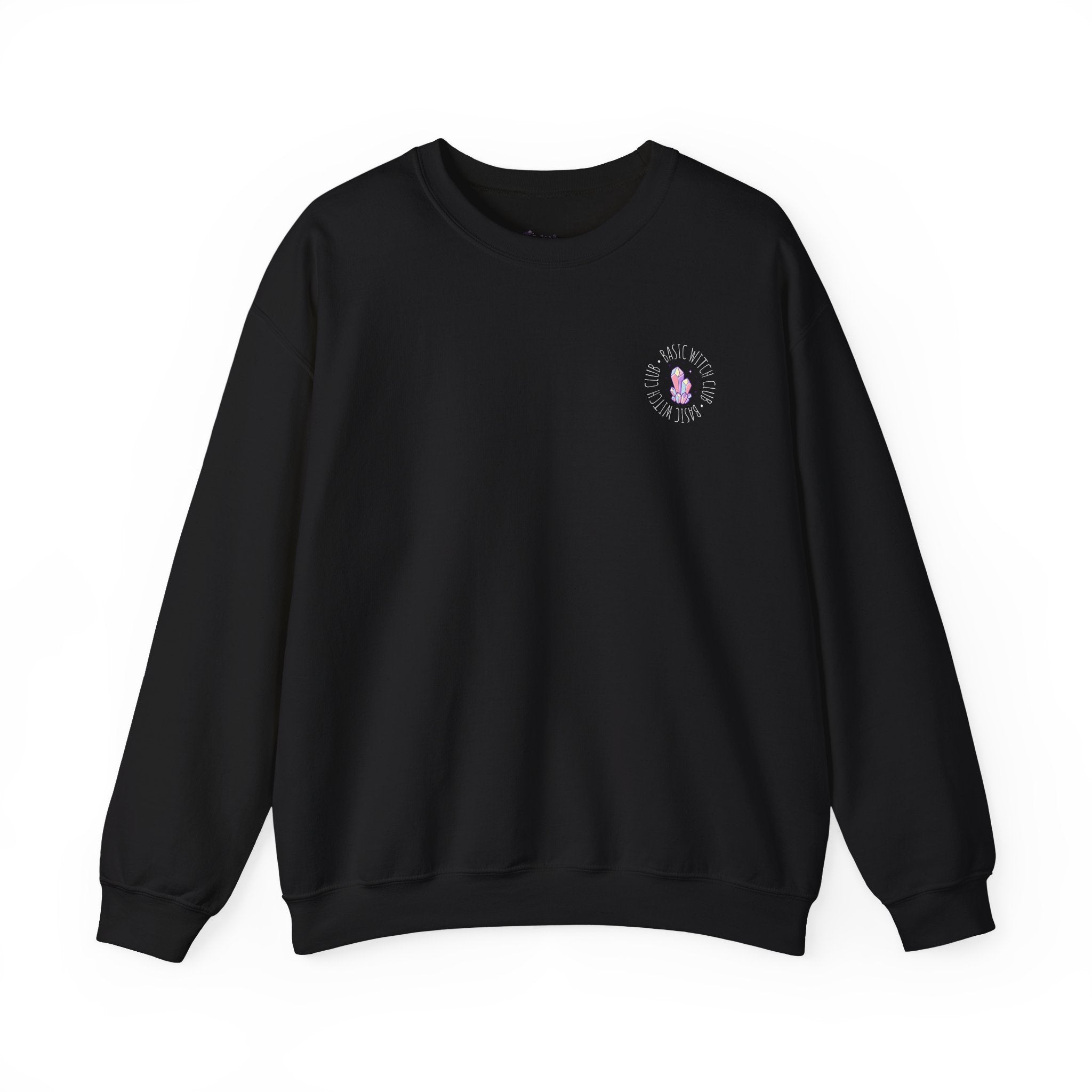 BASIC WITCH CLUB Crystal Cluster Emblem — Crewneck Sweatshirt