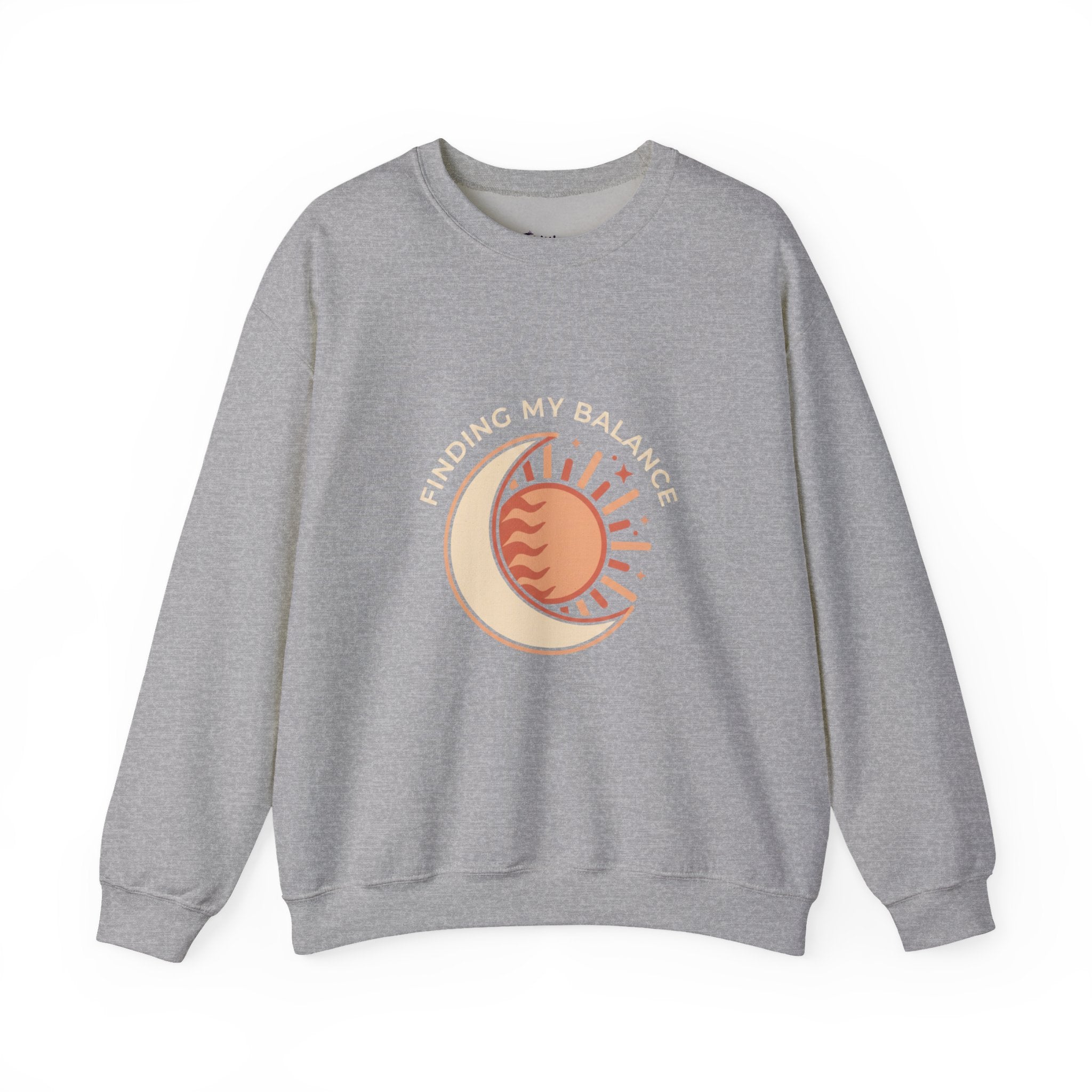 Sun & Moon Minimalist Crewneck Sweatshirt — "Finding my Balance"