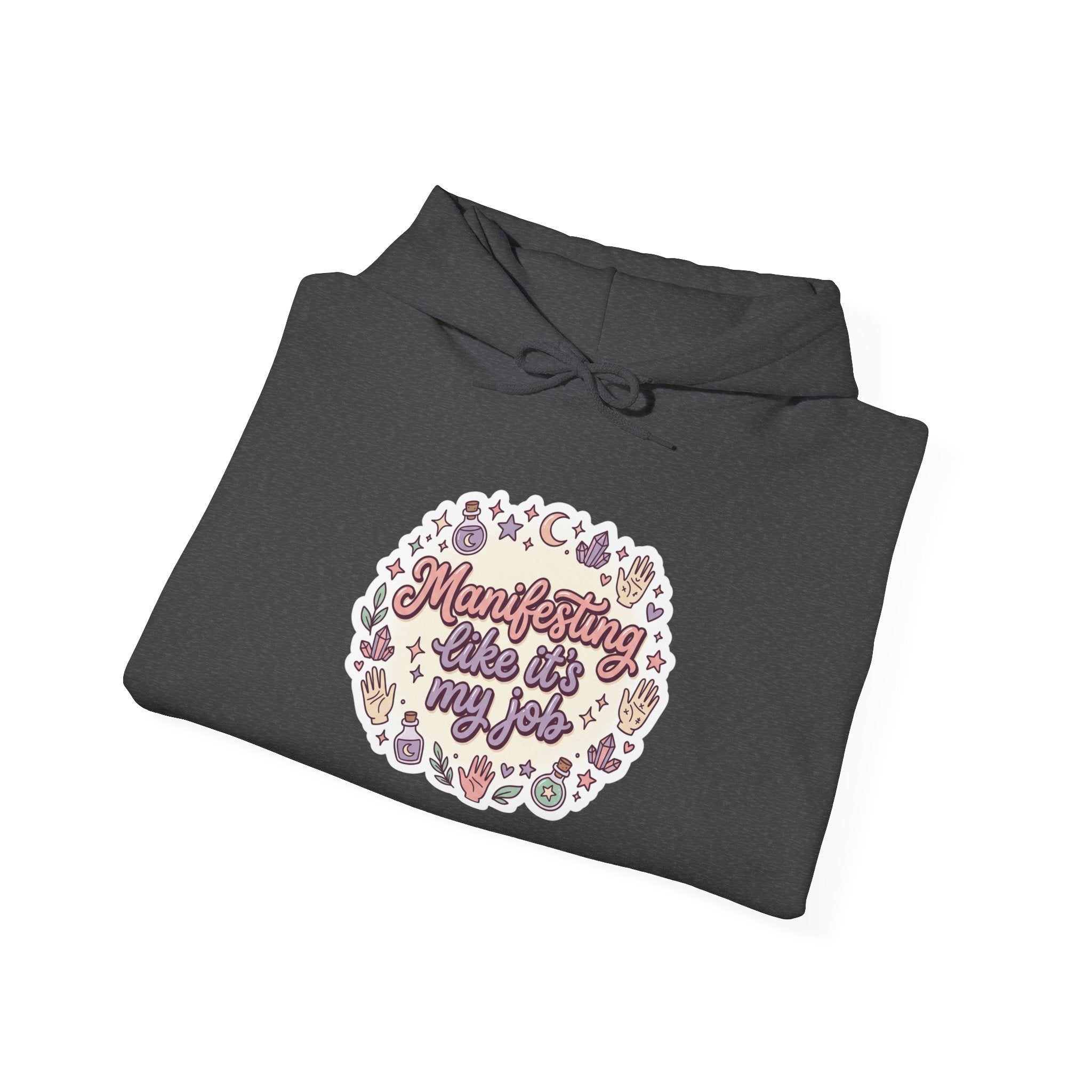 Hoodie - "Manifesting like it's My Job" Crystal Graphic Hooded Sweatshirt