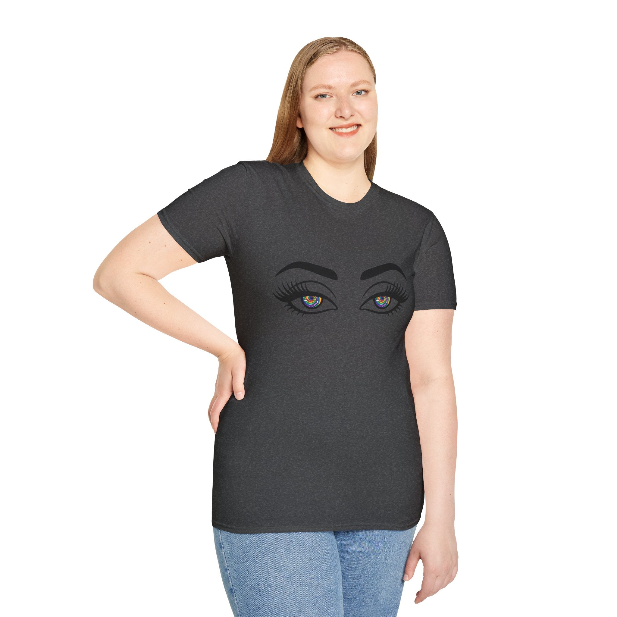 Hypnotic Eyes Graphic T-Shirt — Rainbow (Air)