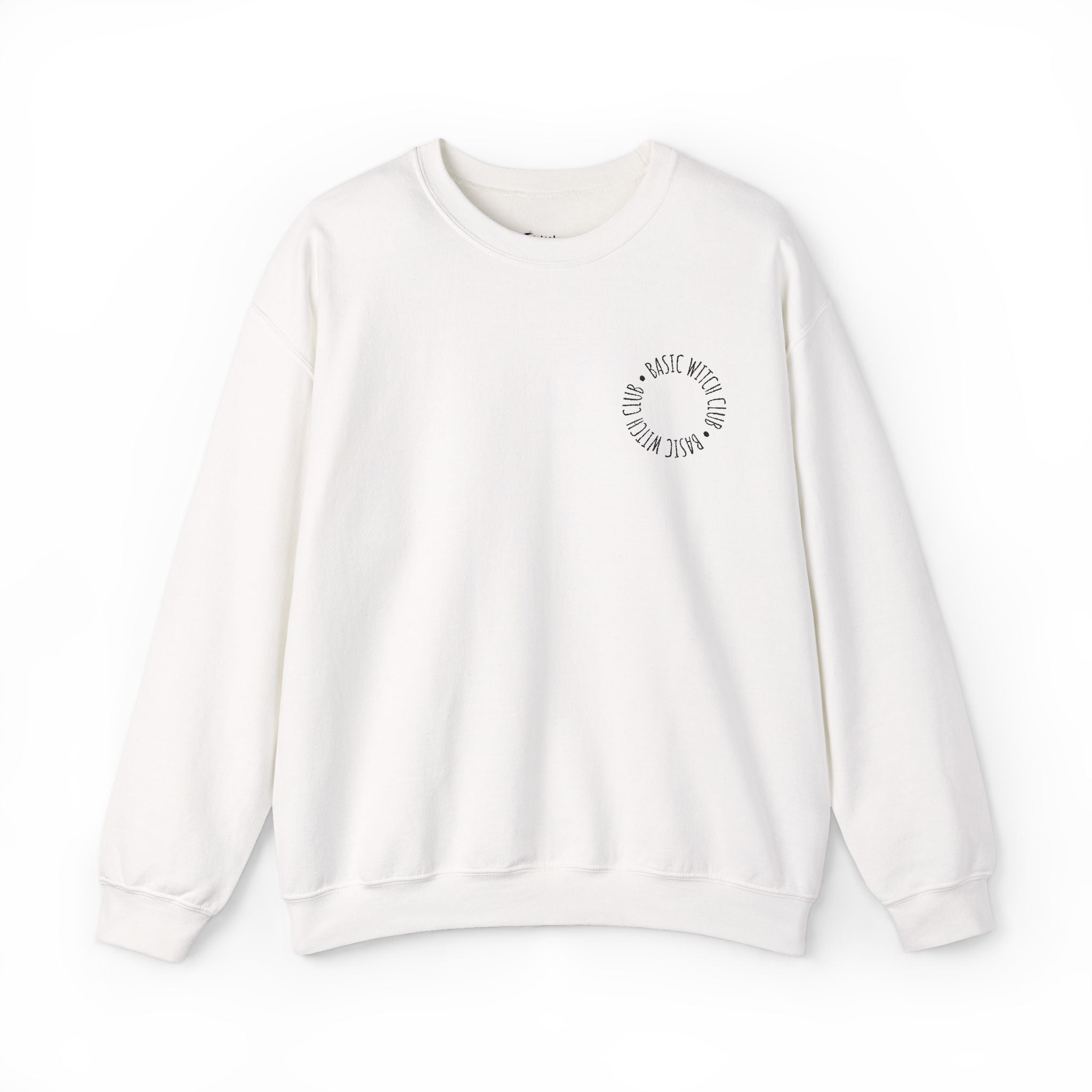 BASIC WITCH CLUB Embroidered Emblem — Crewneck Sweatshirt