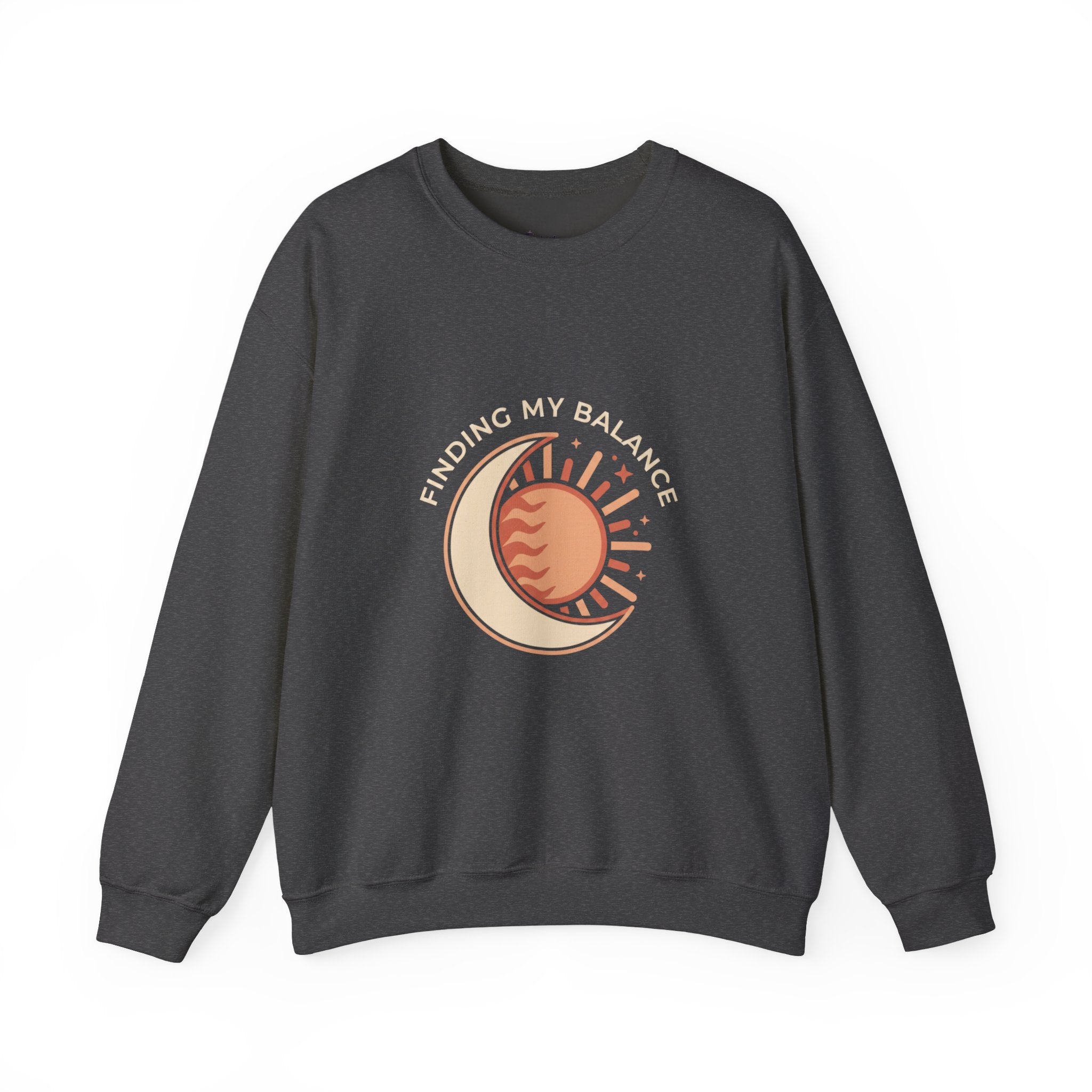 Sun & Moon Minimalist Crewneck Sweatshirt — "Finding my Balance"