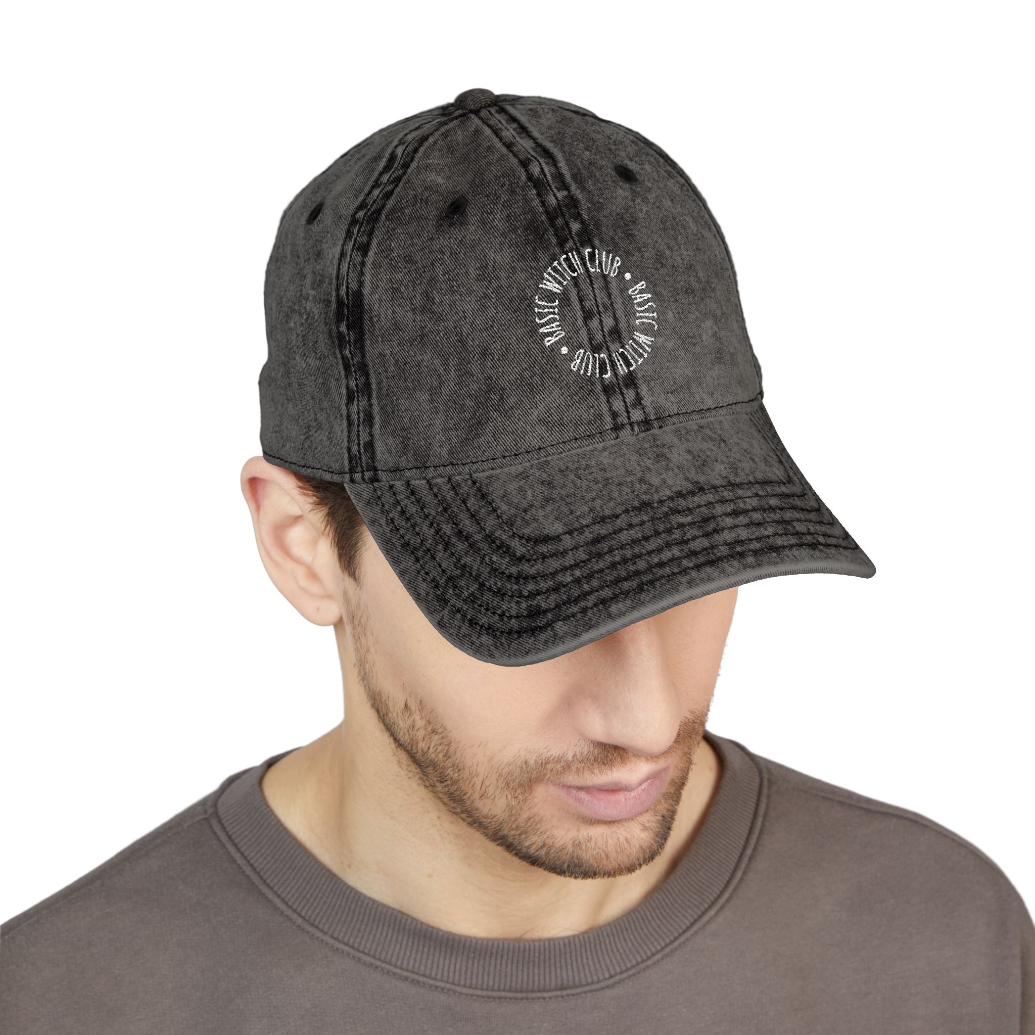 BASIC WITCH CLUB Emblem — Vintage Style Embroidered Baseball Cap