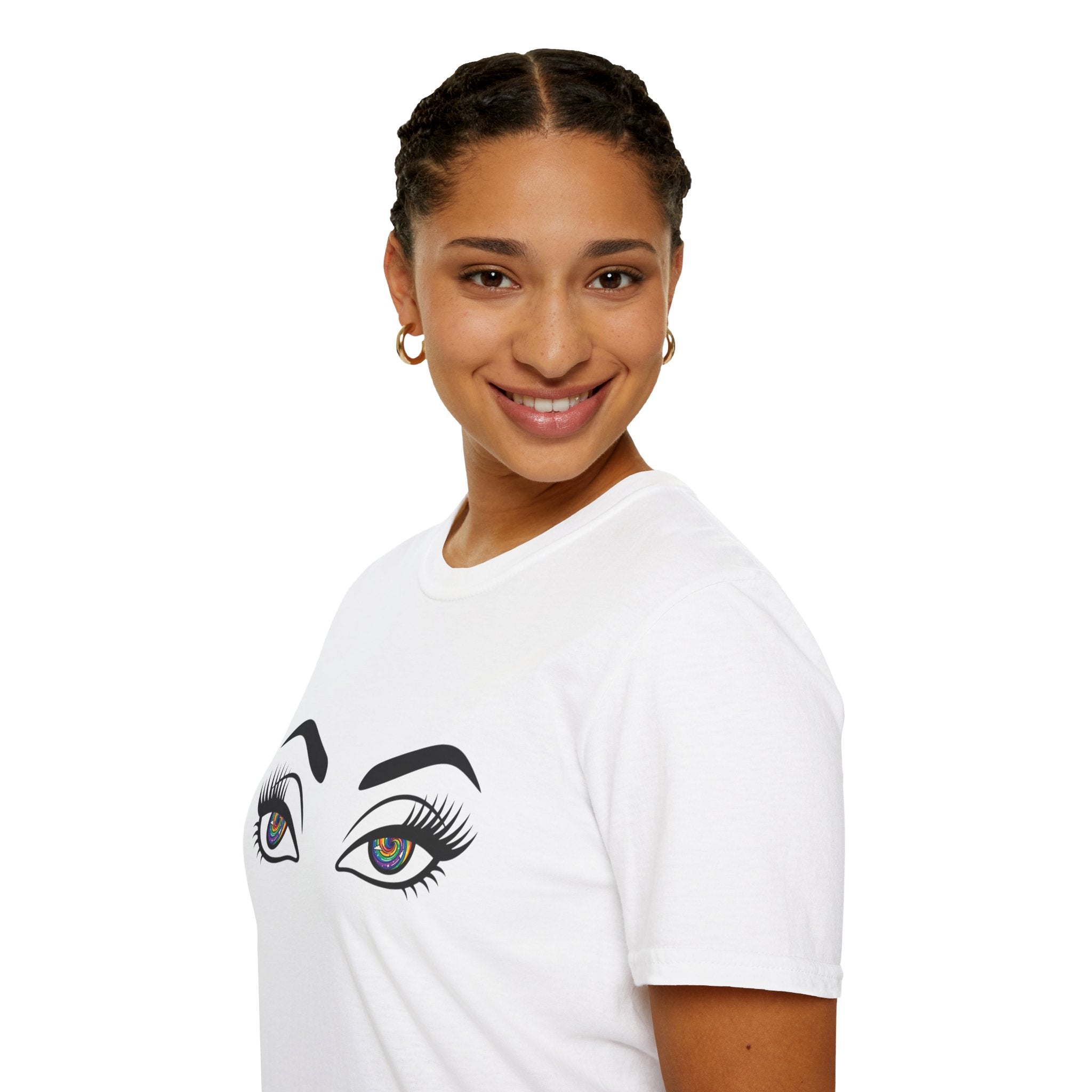 Hypnotic Eyes Graphic T-Shirt — Rainbow (Air)