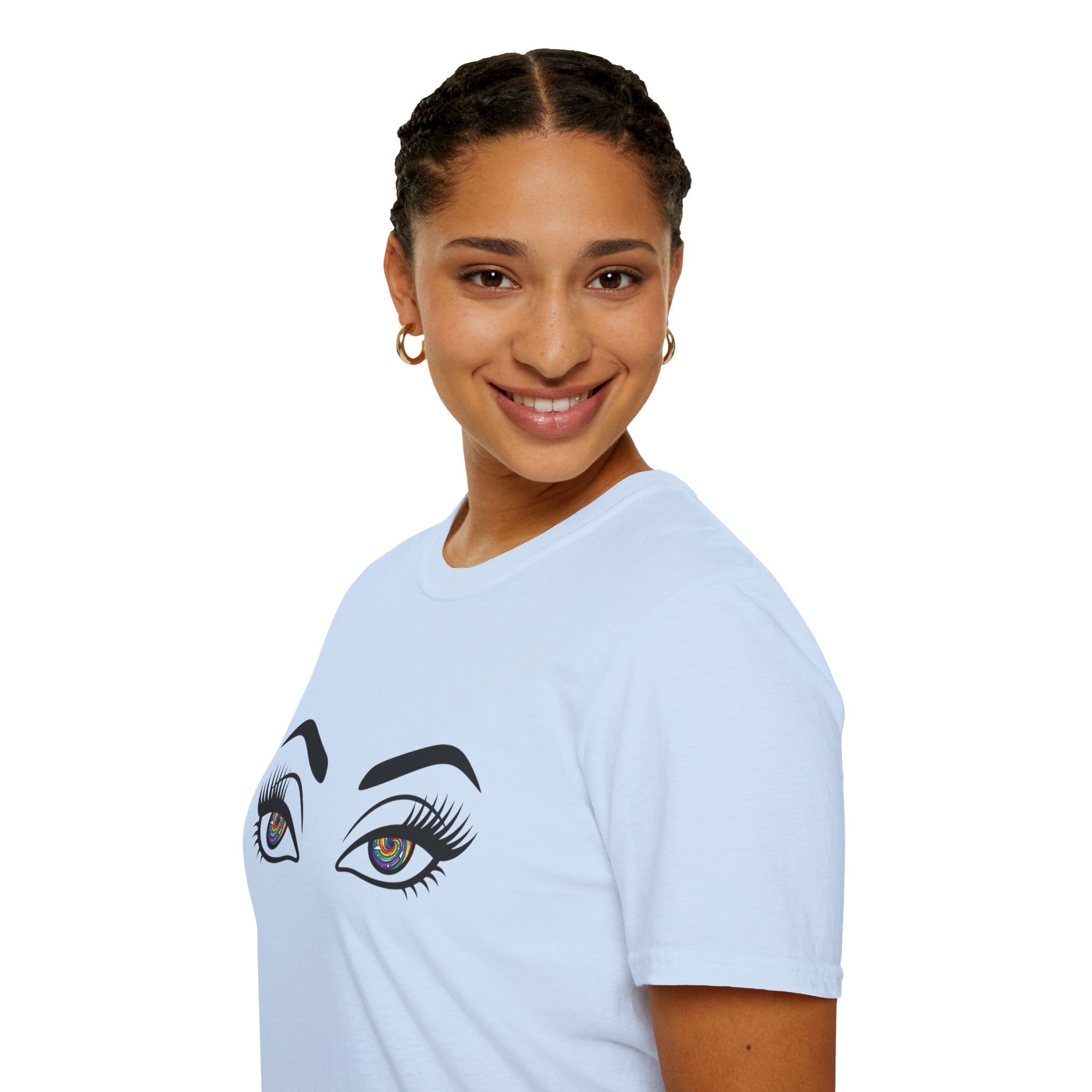 Hypnotic Eyes Graphic T-Shirt — Rainbow (Air)