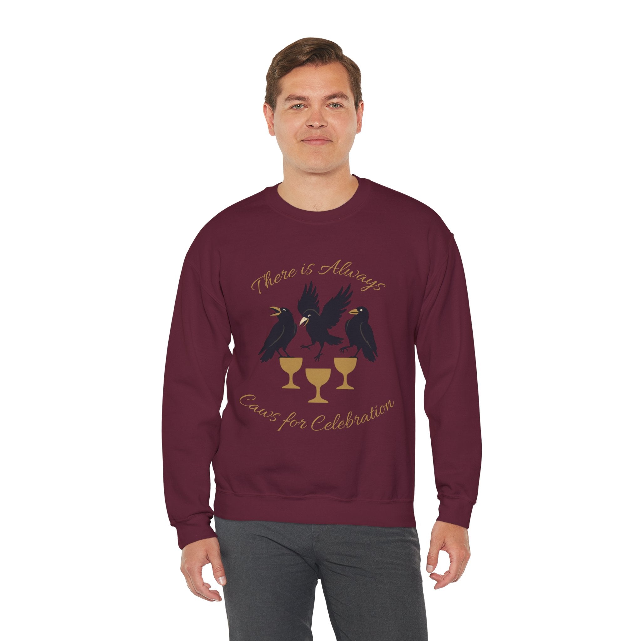 Raven Gathering — 'There Is Always Caws for Celebration' Crewneck Sweatshirt