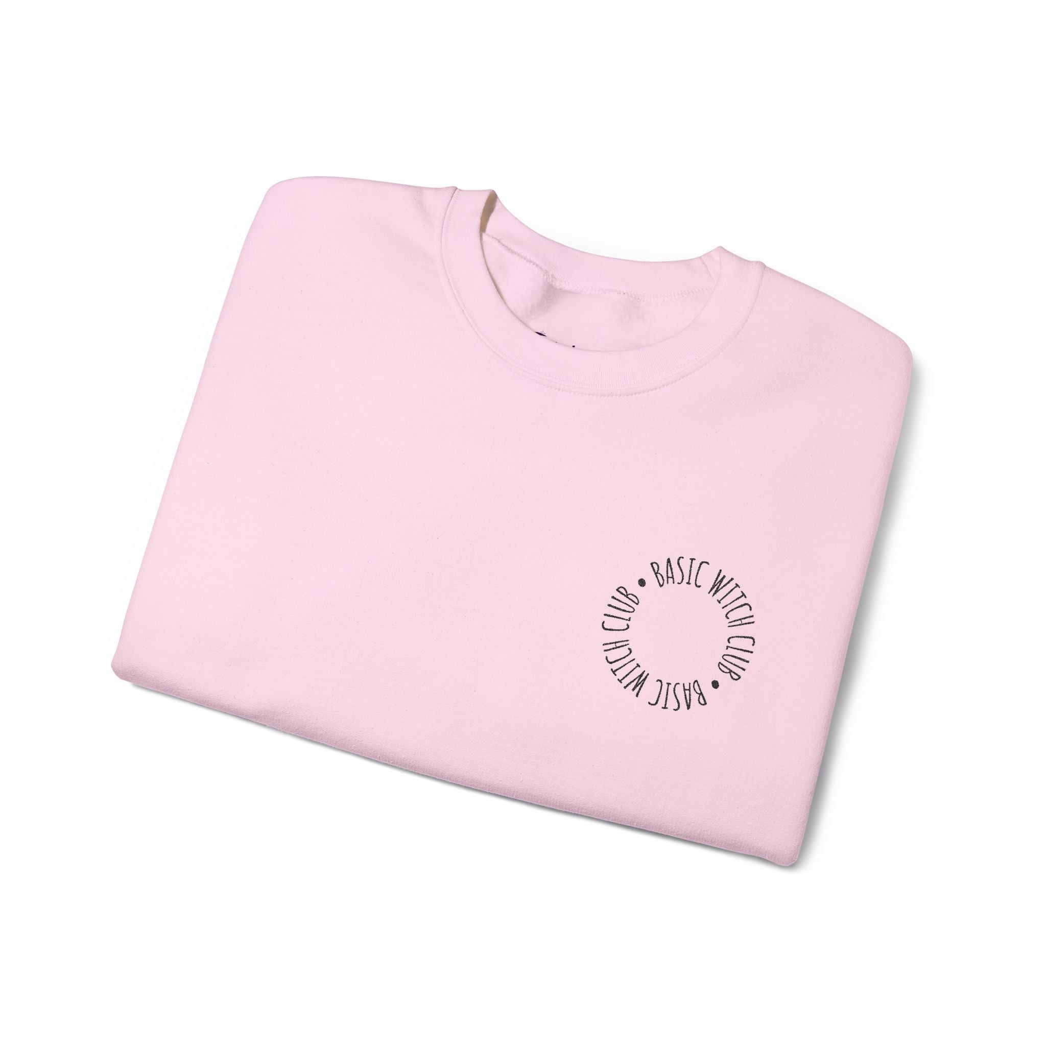 BASIC WITCH CLUB Embroidered Emblem — Crewneck Sweatshirt
