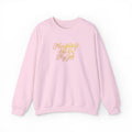 Crewneck Sweatshirt — 'Manifesting like it's My Job' Embroidered Gold Script Design
