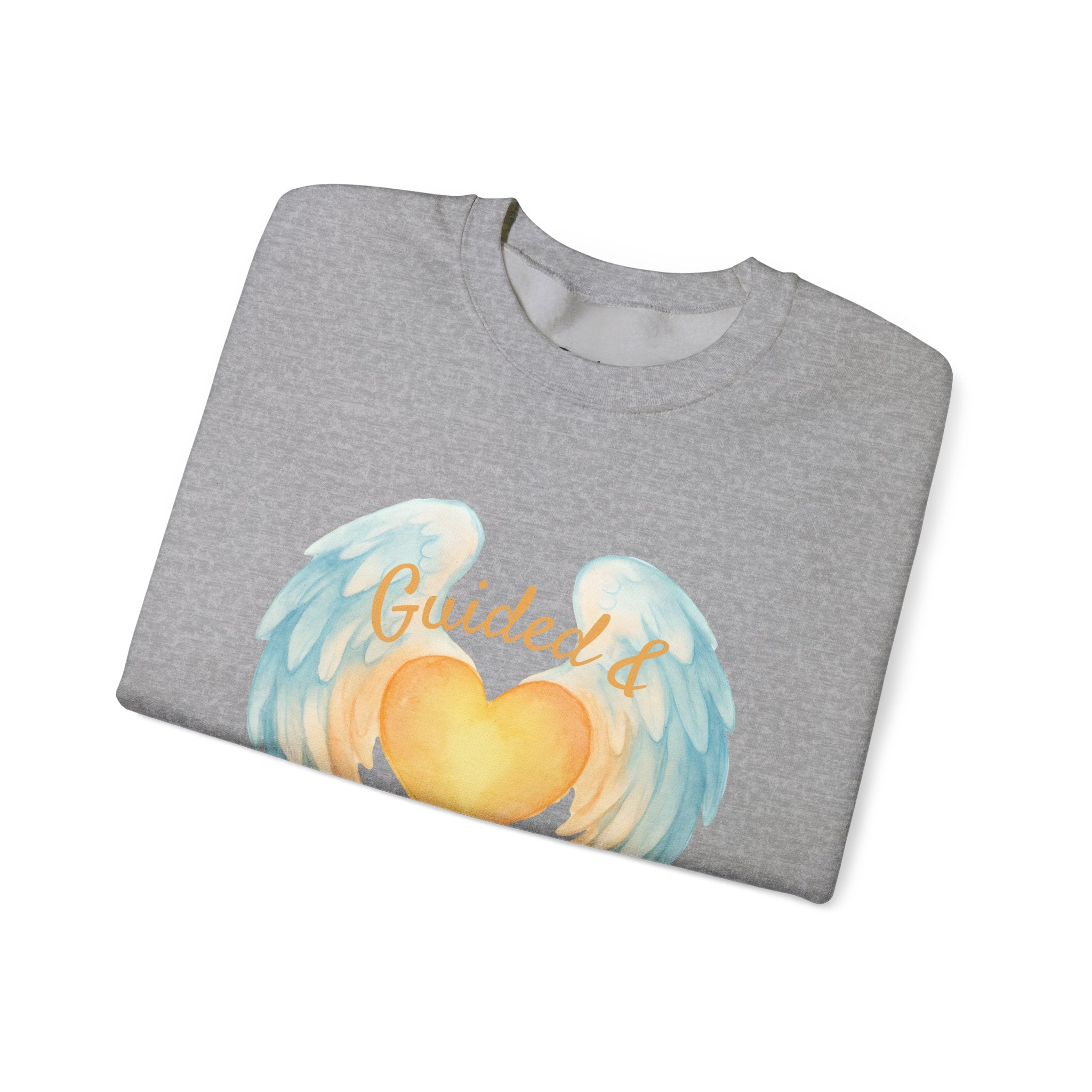 Angel Wing Heart Sweatshirt – "Guided & Protected" Spiritual Crewneck