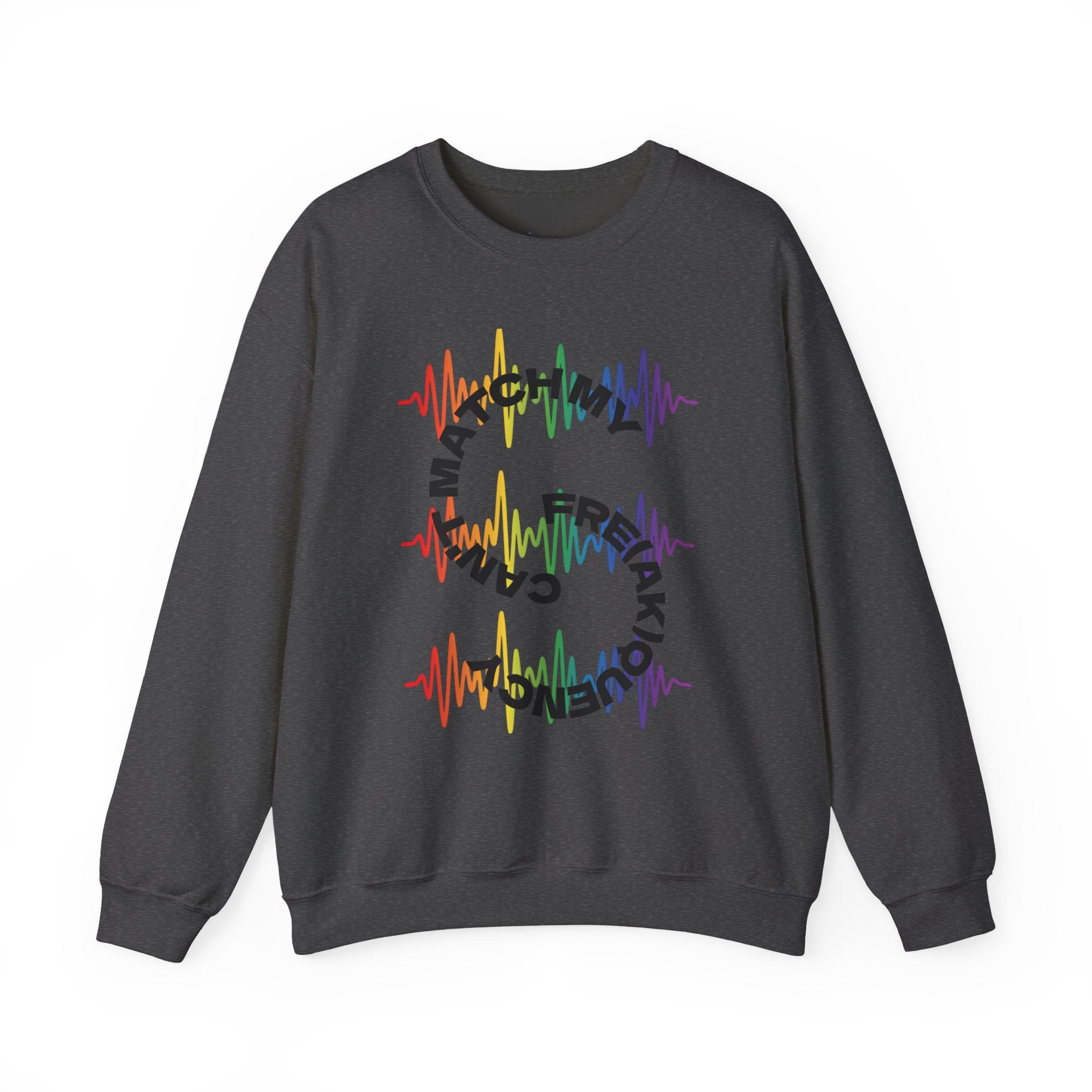 Rainbow Soundwave 'Can't Match  My Fre(ak)quency' Graphic — Crewneck Sweatshirt