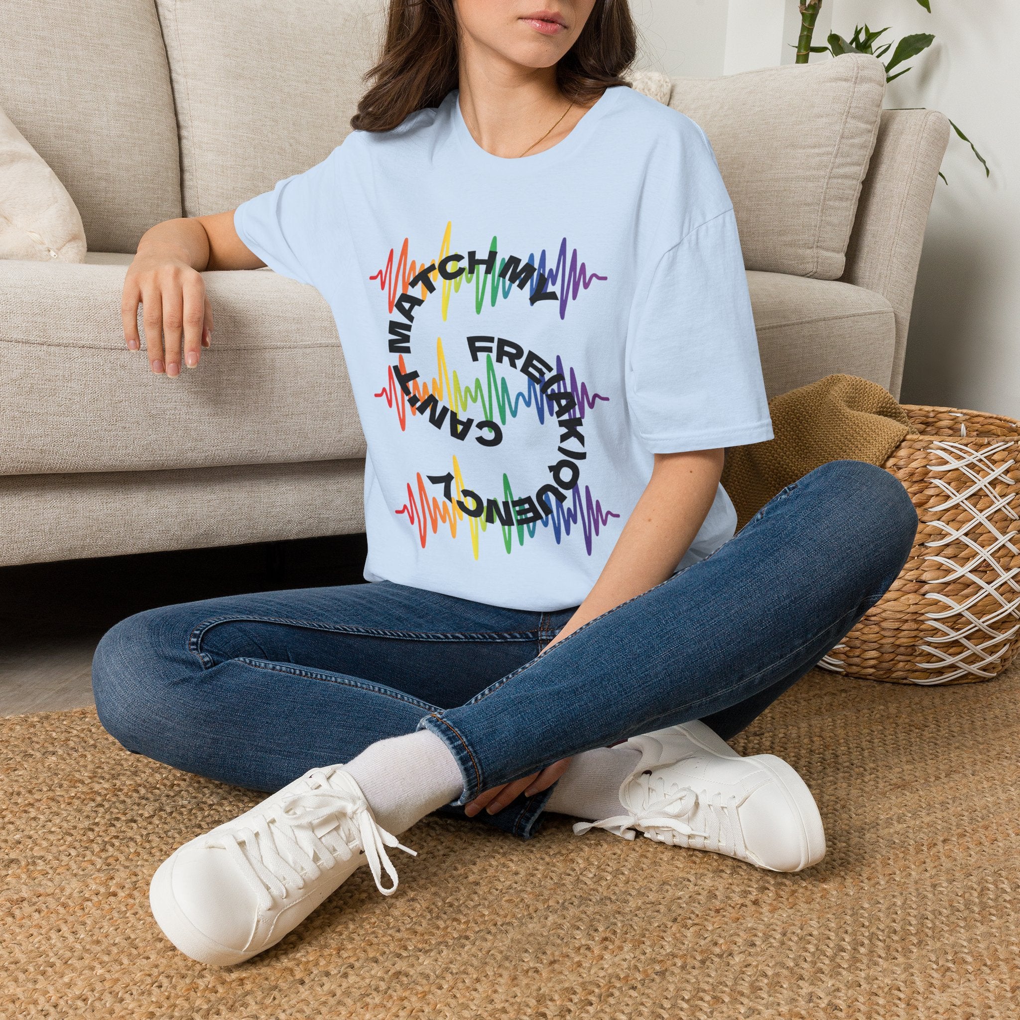 Rainbow Soundwave 'Can't Match  My Fre(ak)quency' Graphic — Unisex T-Shirt