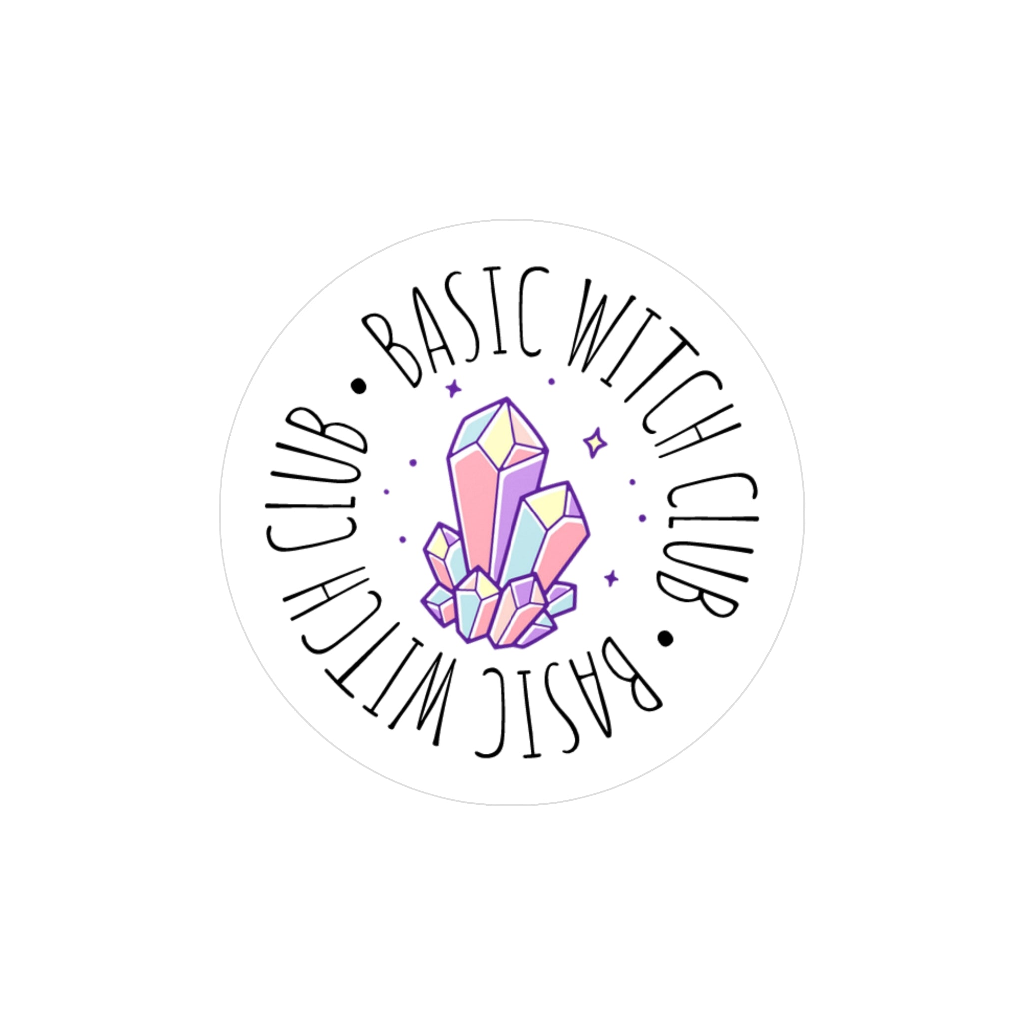 "BASIC WITCH CLUB" Kiss-Cut Vinyl Decal — Crystal Emblem