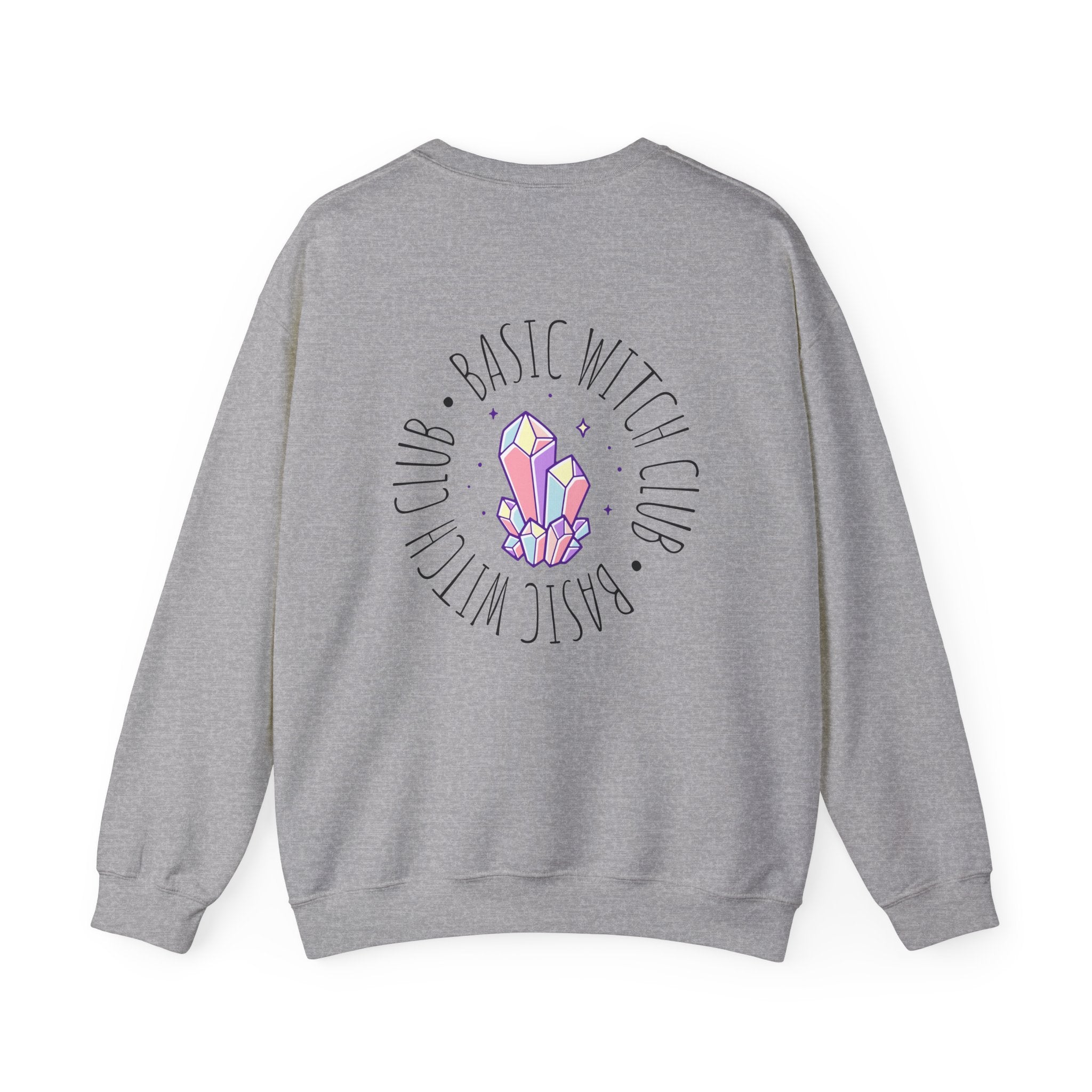 BASIC WITCH CLUB Crystal Cluster Emblem — Crewneck Sweatshirt