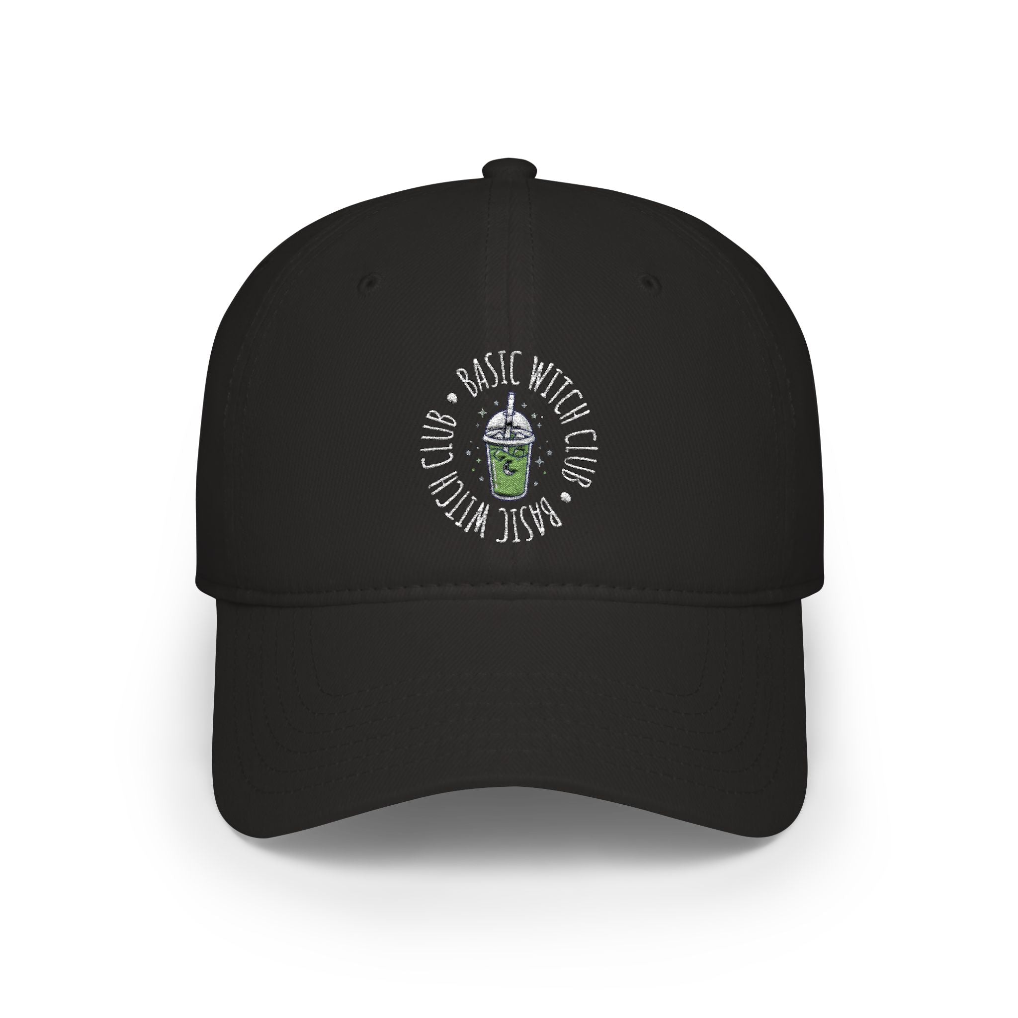BASIC WITCH CLUB Matcha Emblem — Low Profile Embroidered Baseball Cap