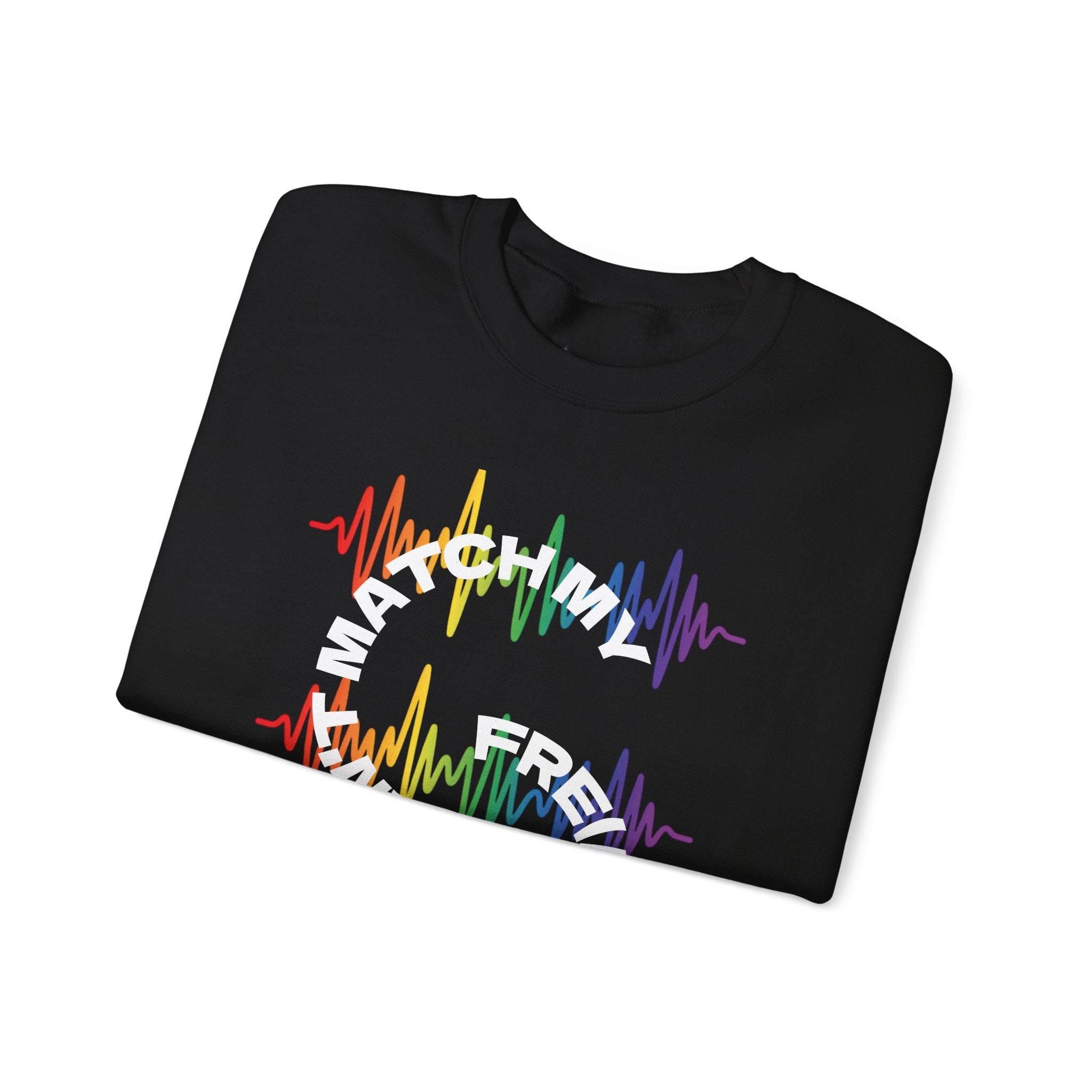 Rainbow Soundwave 'Can't Match  My Fre(ak)quency' Graphic — Crewneck Sweatshirt