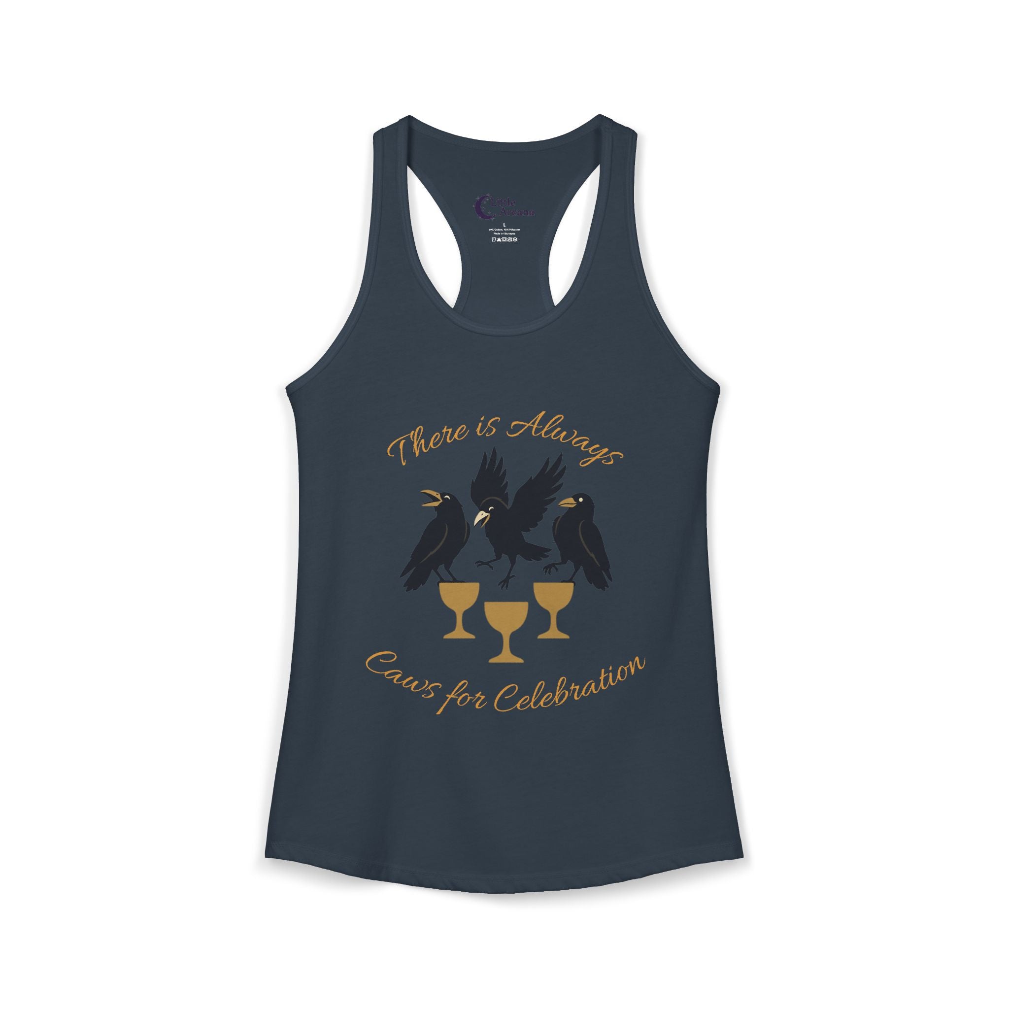 Raven Gathering Women's Racerback Tank — "There Is Always Caws for Celebration"