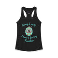 "Sorry I can't, I have to feed my familiar" cute retro virtual pet — Women's Racerback Tank