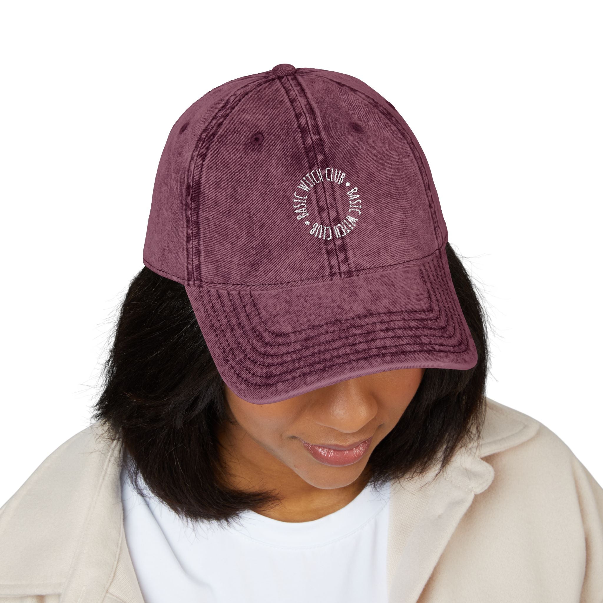 BASIC WITCH CLUB Emblem — Vintage Style Embroidered Baseball Cap