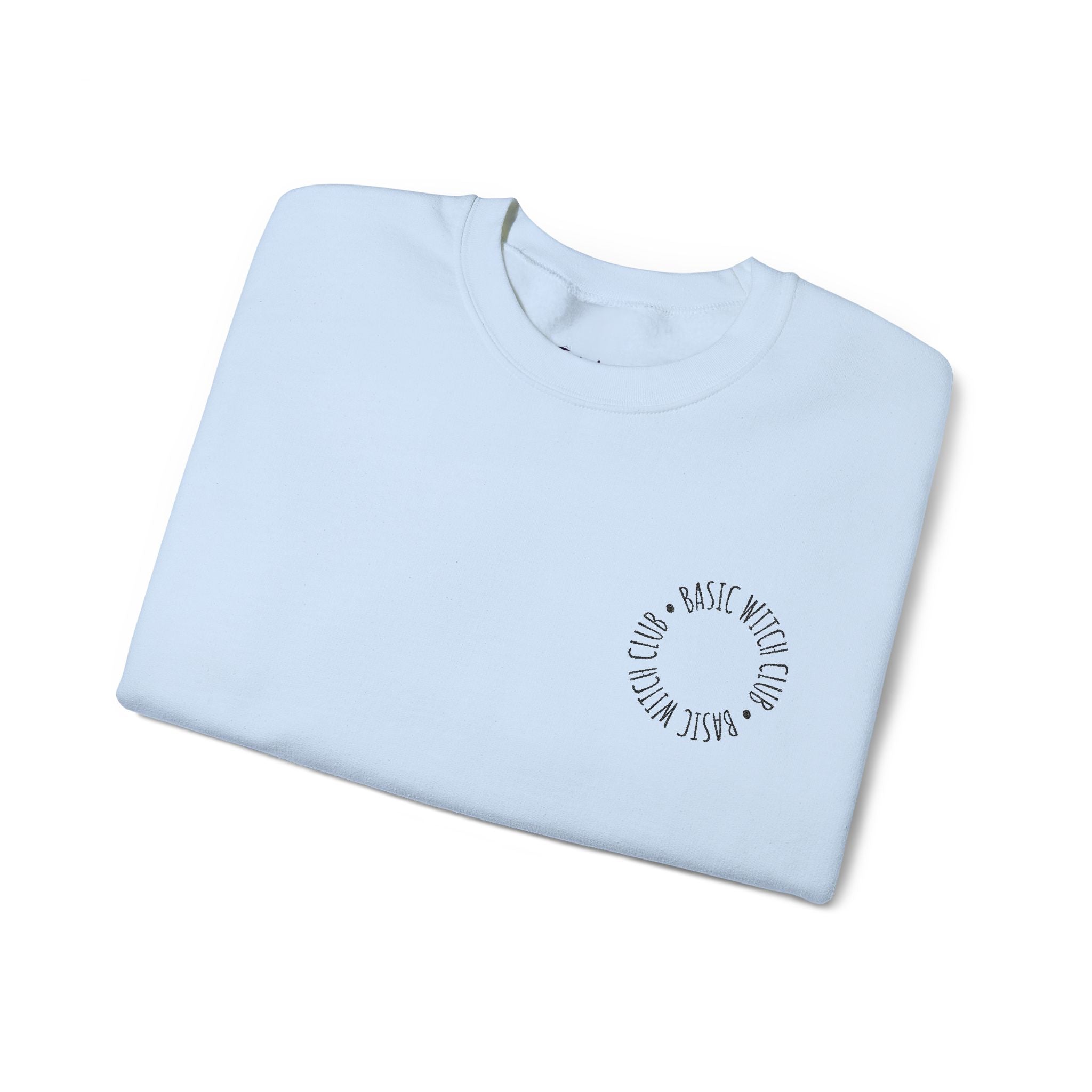 BASIC WITCH CLUB Embroidered Emblem — Crewneck Sweatshirt