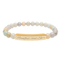 Manifest that Sh*t  —Engraved Natural Stone Stretch Bar Affirmation Bracelet