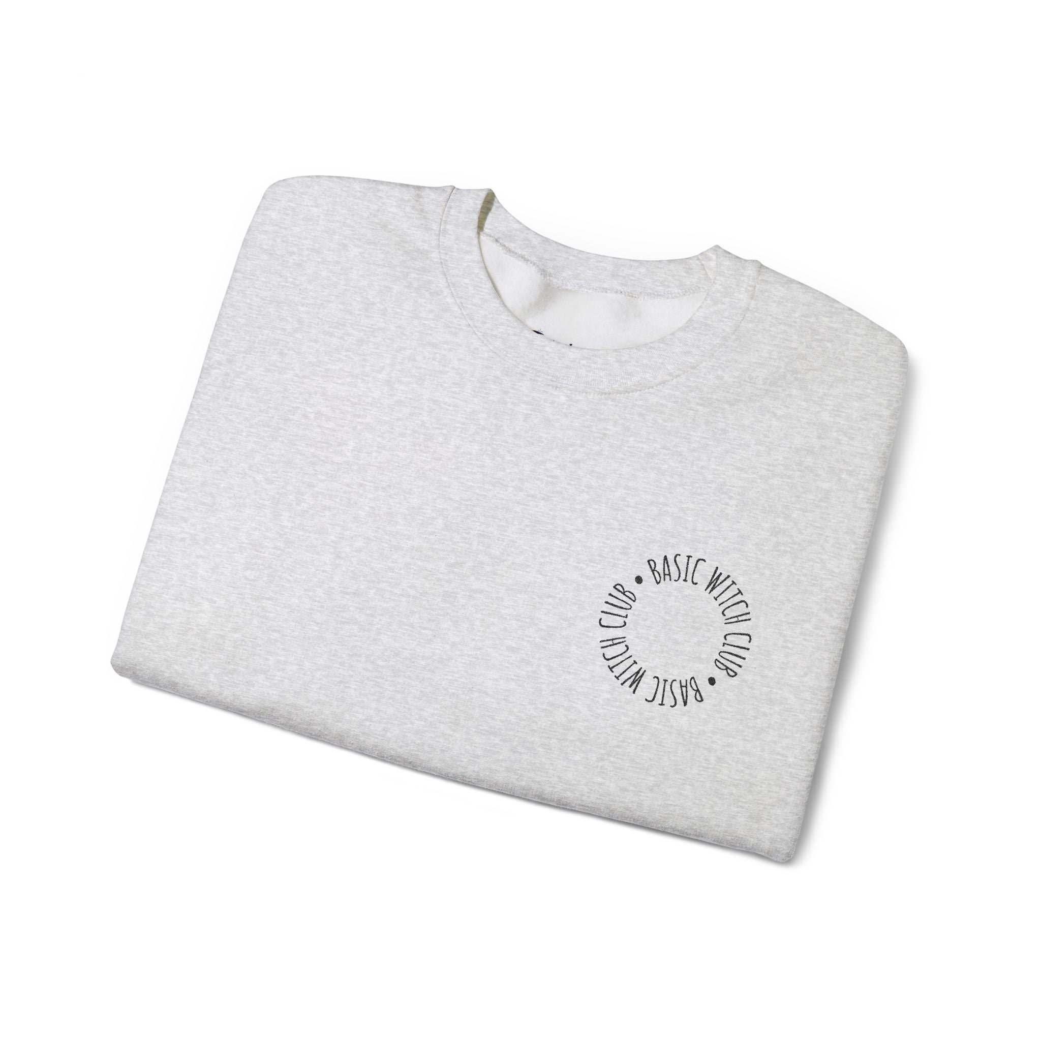 BASIC WITCH CLUB Embroidered Emblem — Crewneck Sweatshirt
