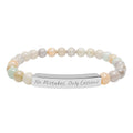No Mistakes, Only Lessons —Engraved Natural Stone Stretch Bar Affirmation Bracelet