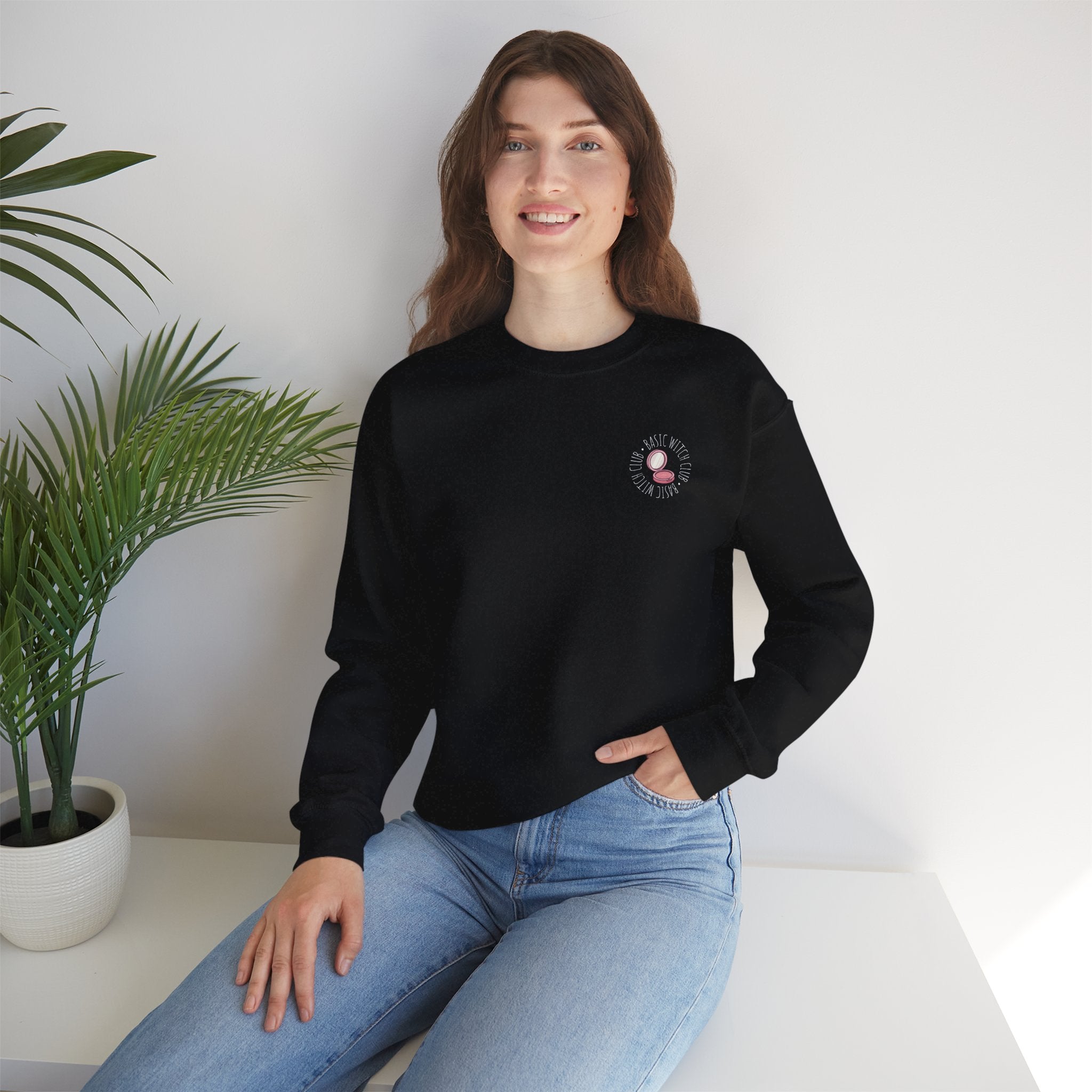 BASIC WITCH CLUB Compact Makeup Emblem — Crewneck Sweatshirt