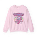 Spirit Guide Cell Phone Crewneck Sweatshirt — Cute Pink Retro Phone & Rainbow Graphic