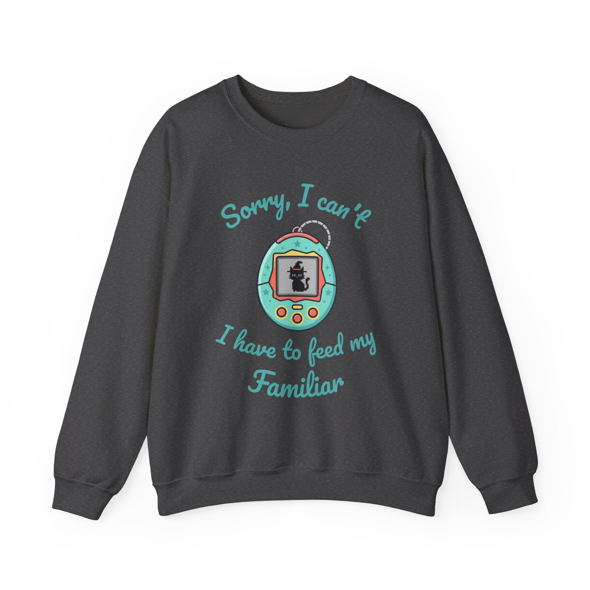 "Sorry I can't, I have to feed my familiar" cute retro virtual pet — Crewneck Sweatshirt