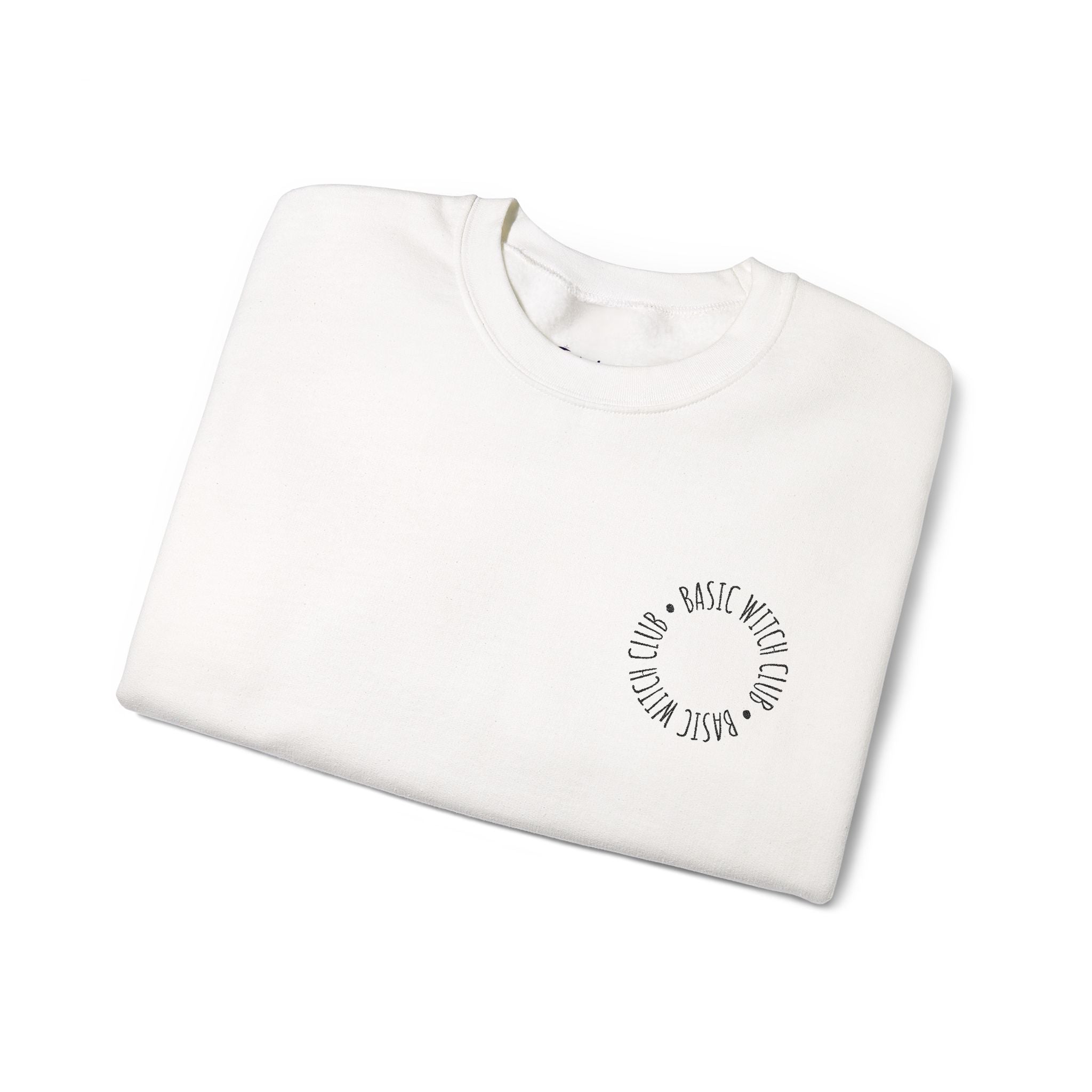 BASIC WITCH CLUB Embroidered Emblem — Crewneck Sweatshirt