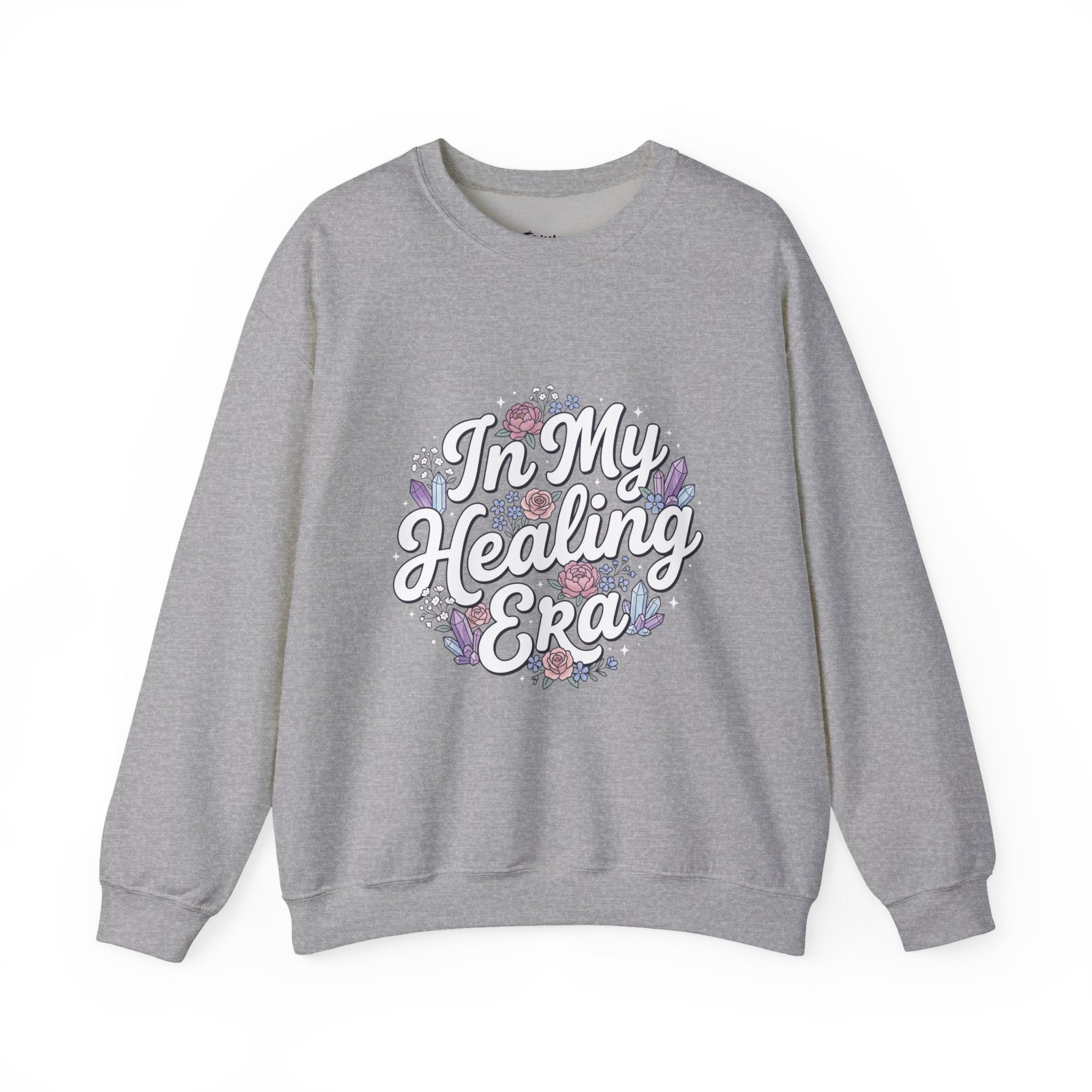 Crewneck Sweatshirt — "In My Healing Era" Floral Comfort Pullover