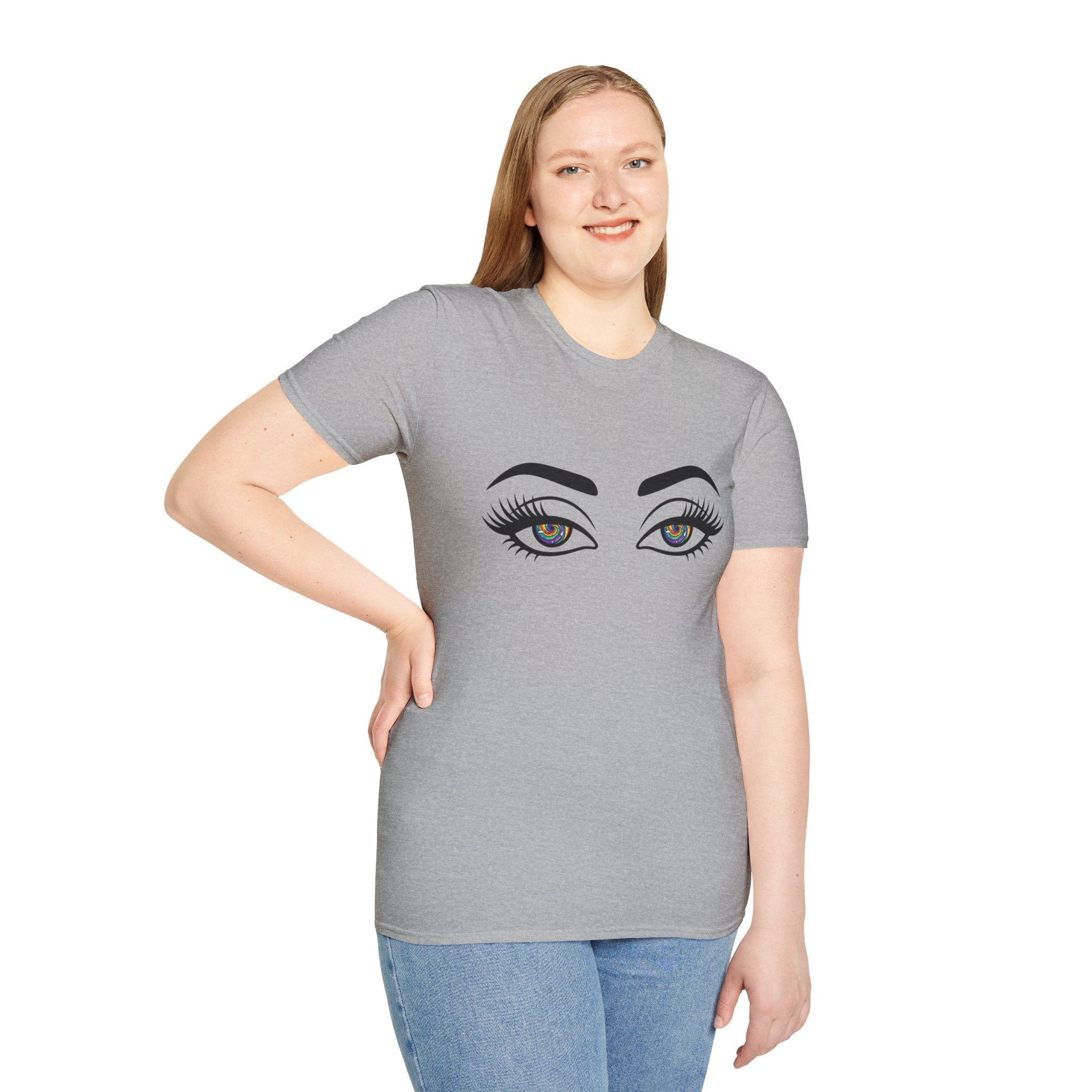 Hypnotic Eyes Graphic T-Shirt — Rainbow (Air)