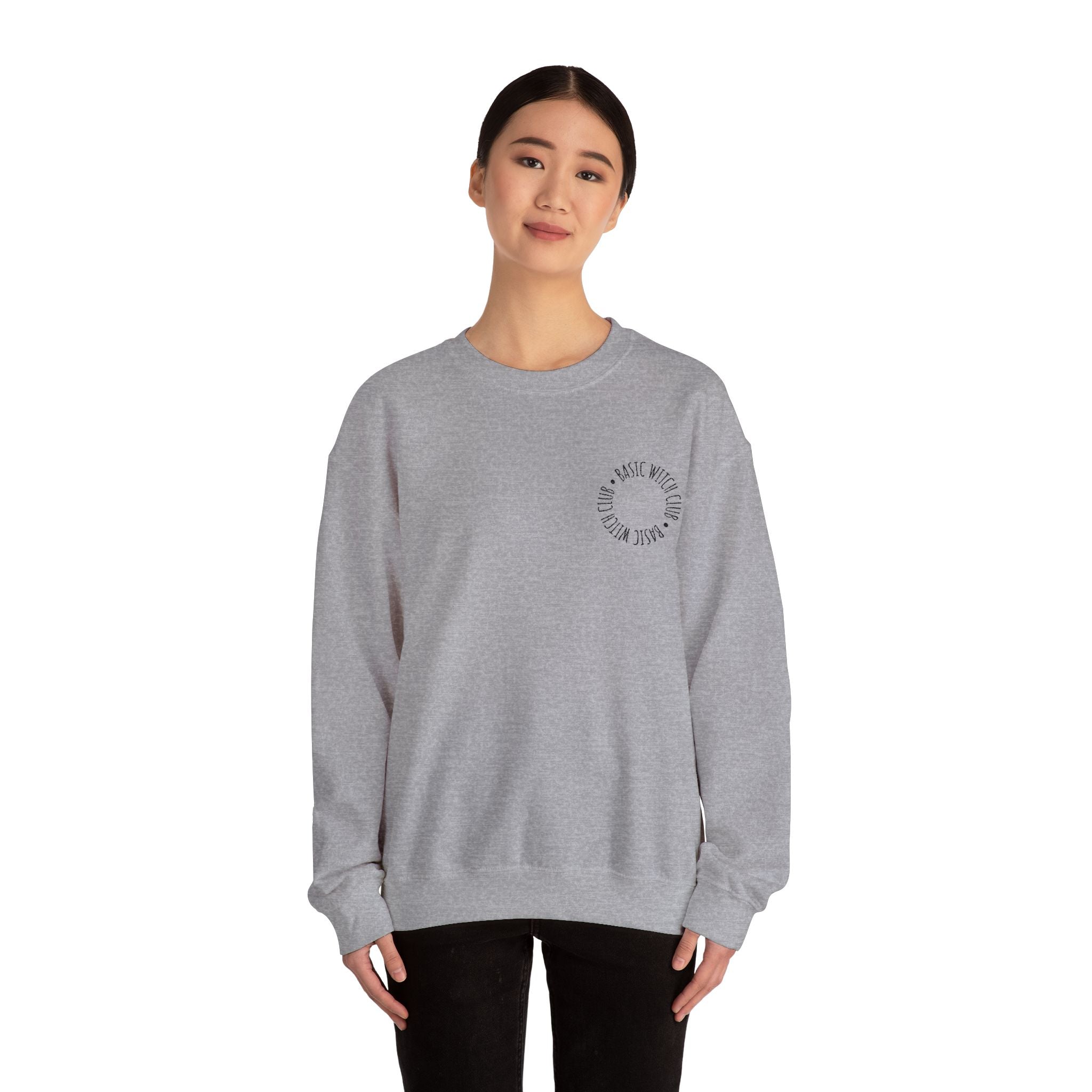 BASIC WITCH CLUB Embroidered Emblem — Crewneck Sweatshirt