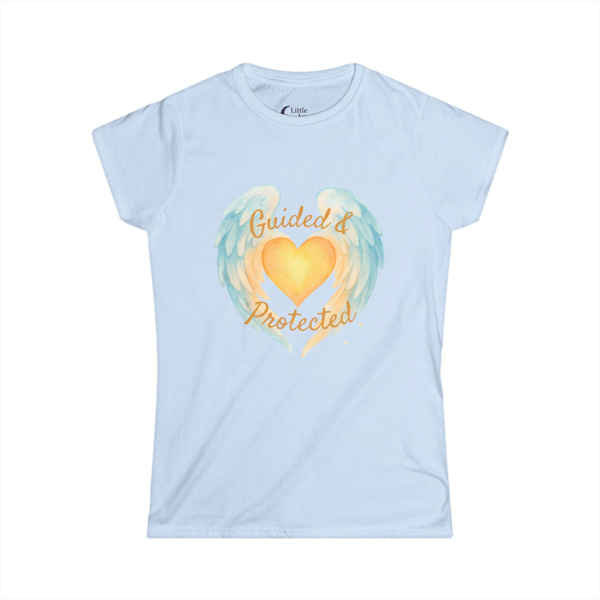 Guided & Protected Angel Wings Graphic — Women's Soft Style T-Shirt