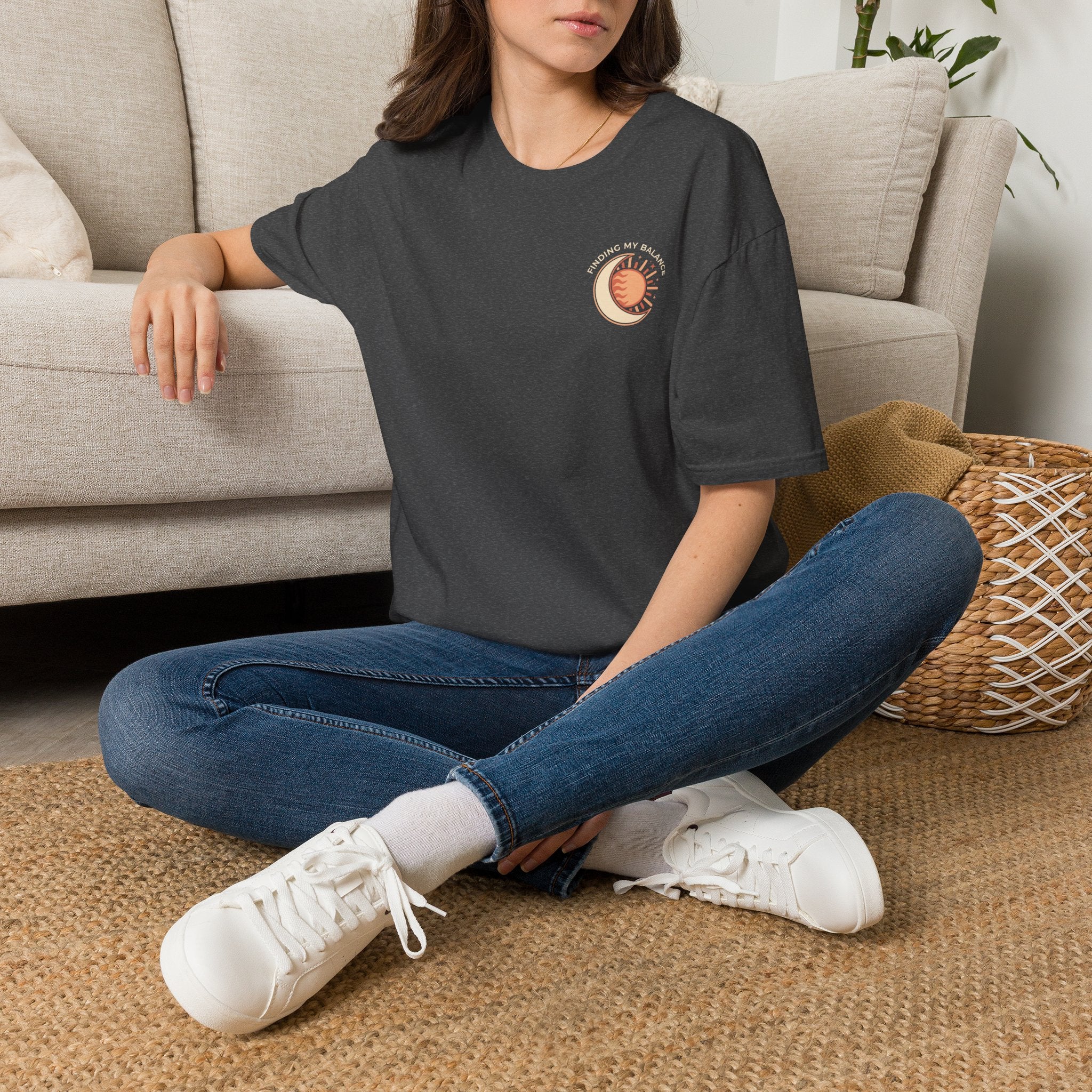 Sun & Moon Minimalist T-Shirt — "Finding my Balance"