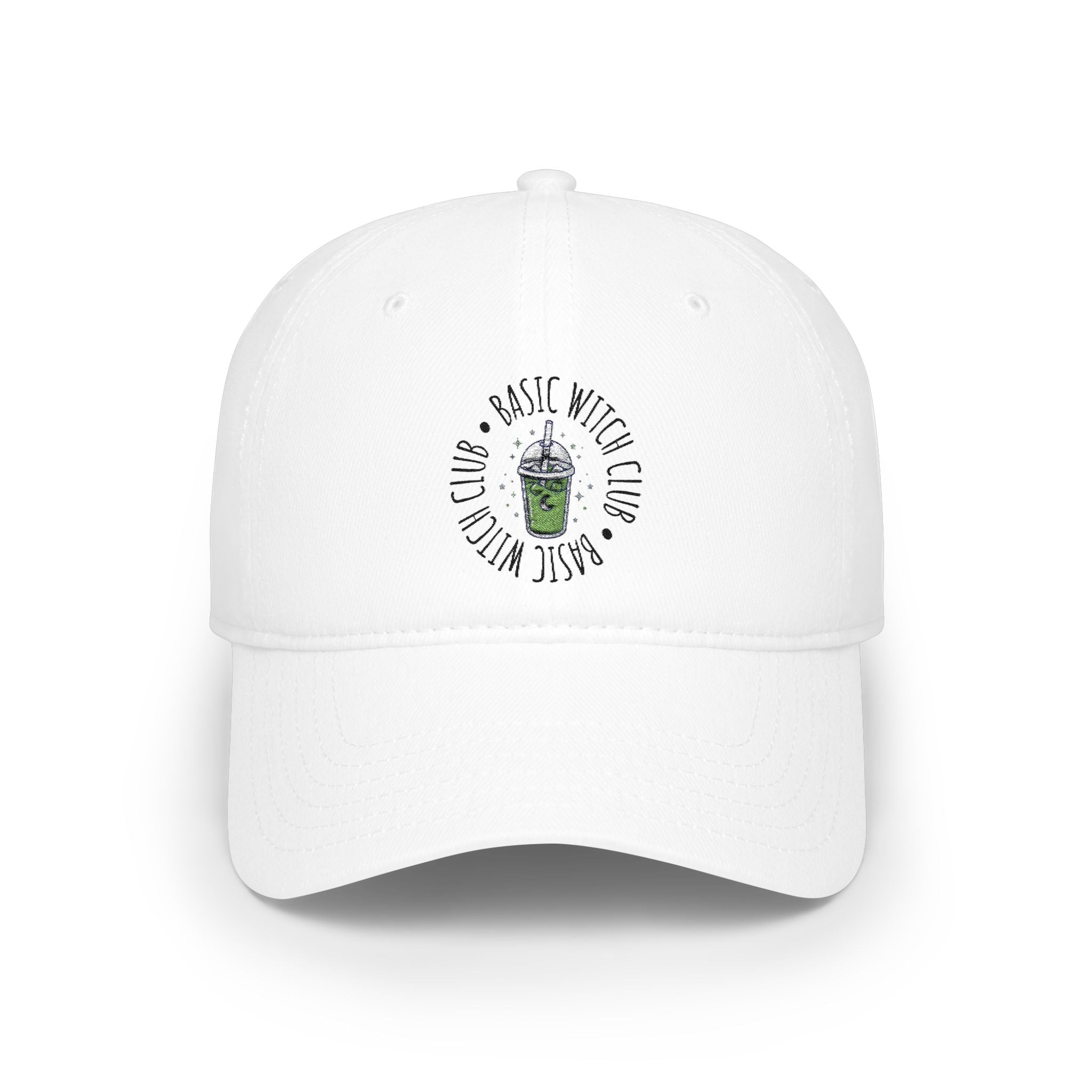 BASIC WITCH CLUB Matcha Emblem — Low Profile Embroidered Baseball Cap