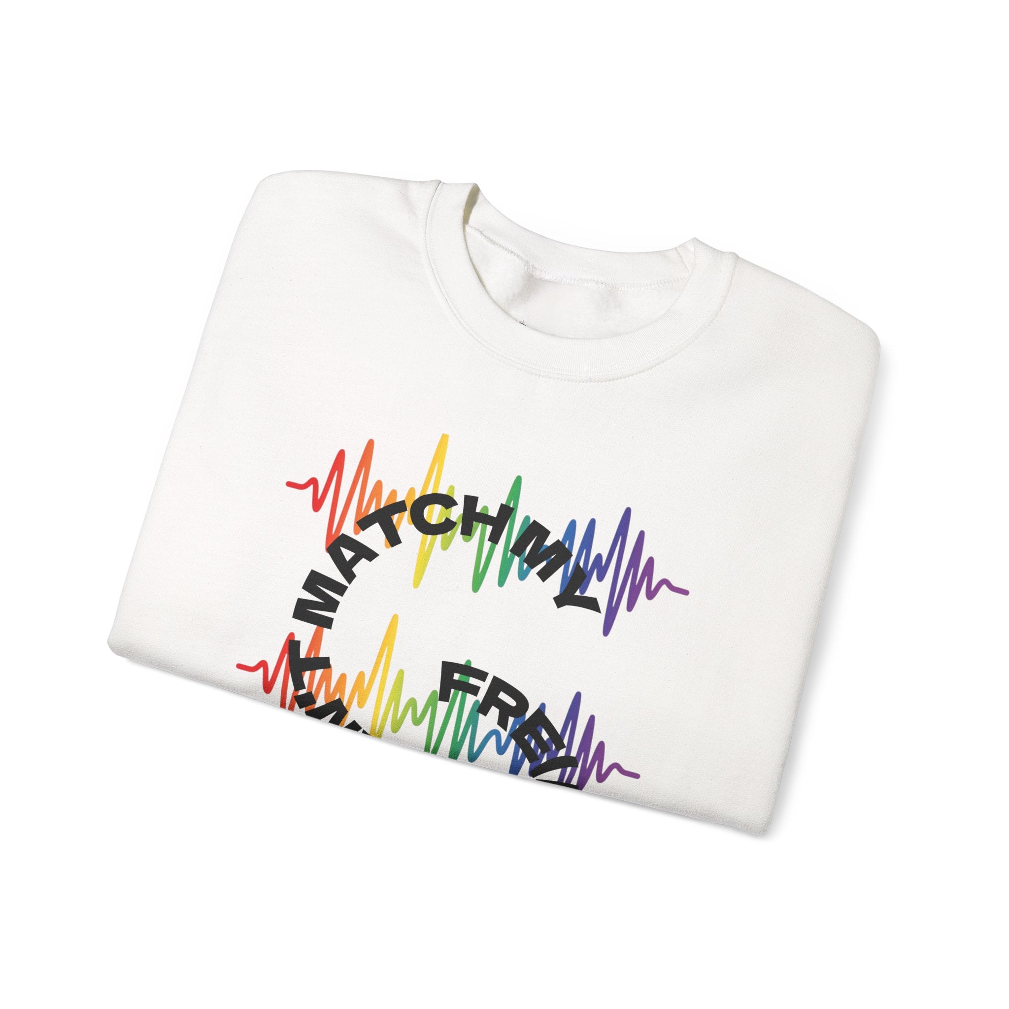 Rainbow Soundwave 'Can't Match  My Fre(ak)quency' Graphic — Crewneck Sweatshirt