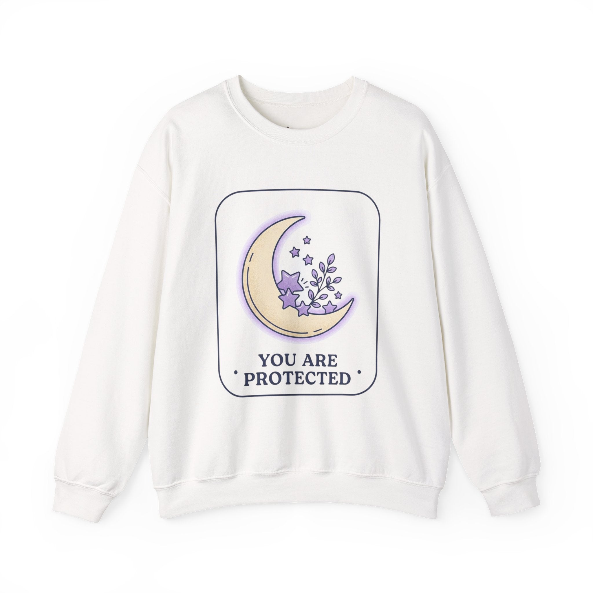 Crewneck Sweatshirt — "You Are Protected" Moon & Stars Comfort Pullover