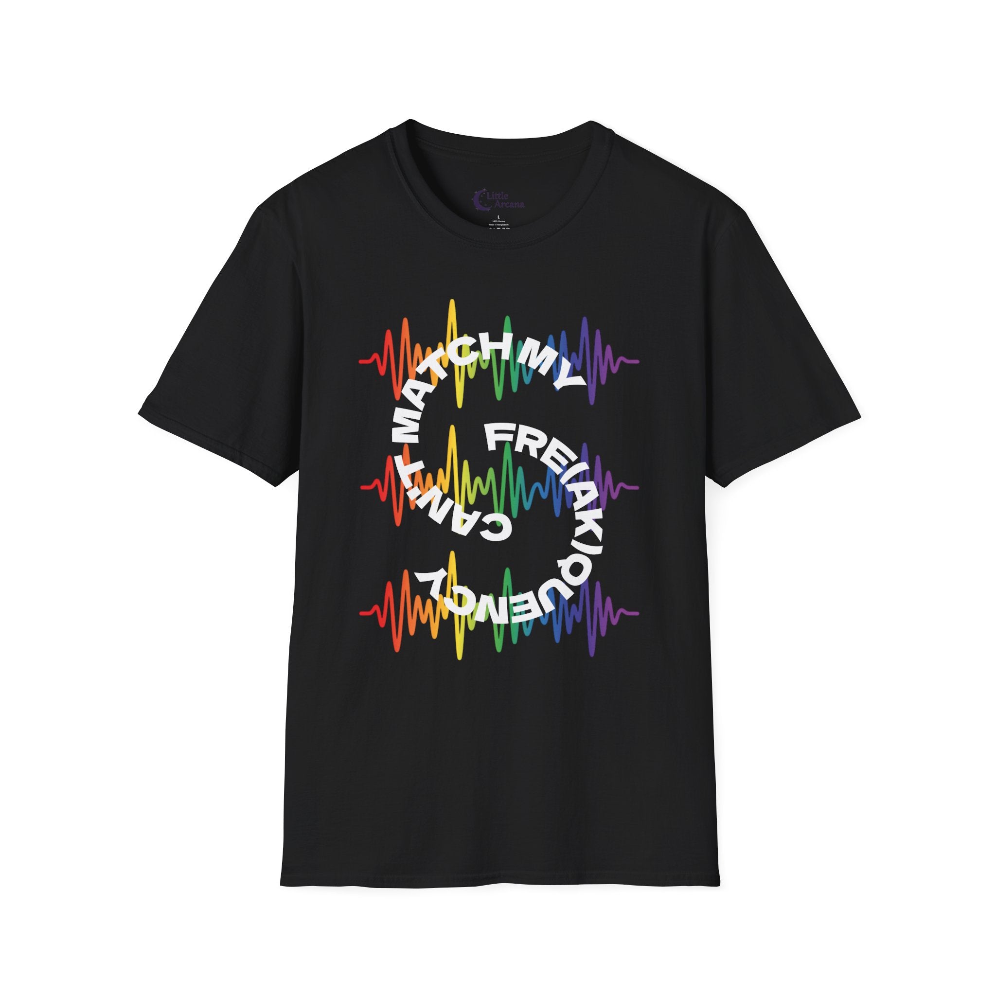 Rainbow Soundwave 'Can't Match  My Fre(ak)quency' Graphic — Unisex T-Shirt